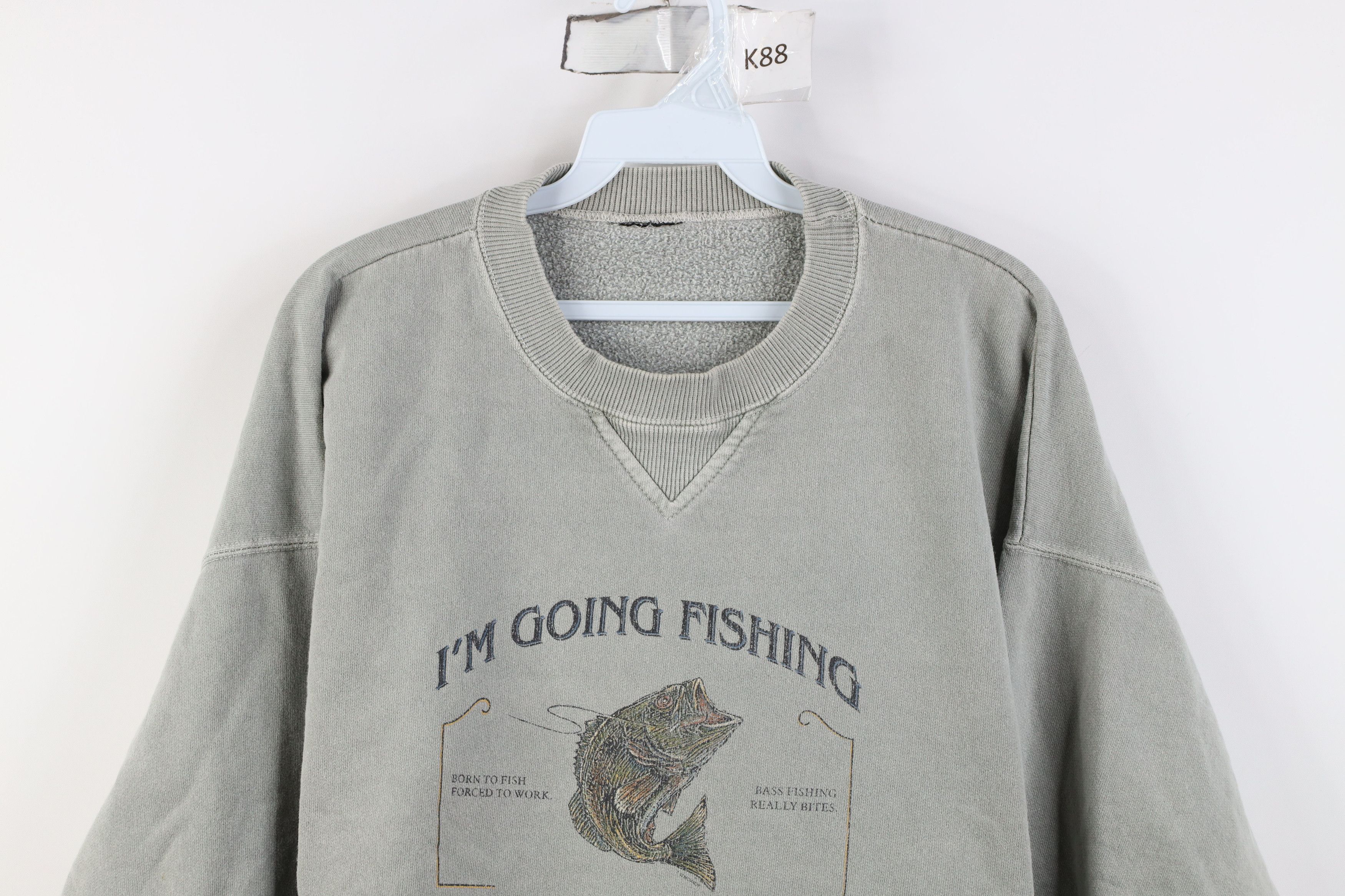 Vintage Vintage 90s Streetwear Pigment Fishing Up North Sweatshirt Size US M / EU 48-50 / 2 - 2 Thumbnail