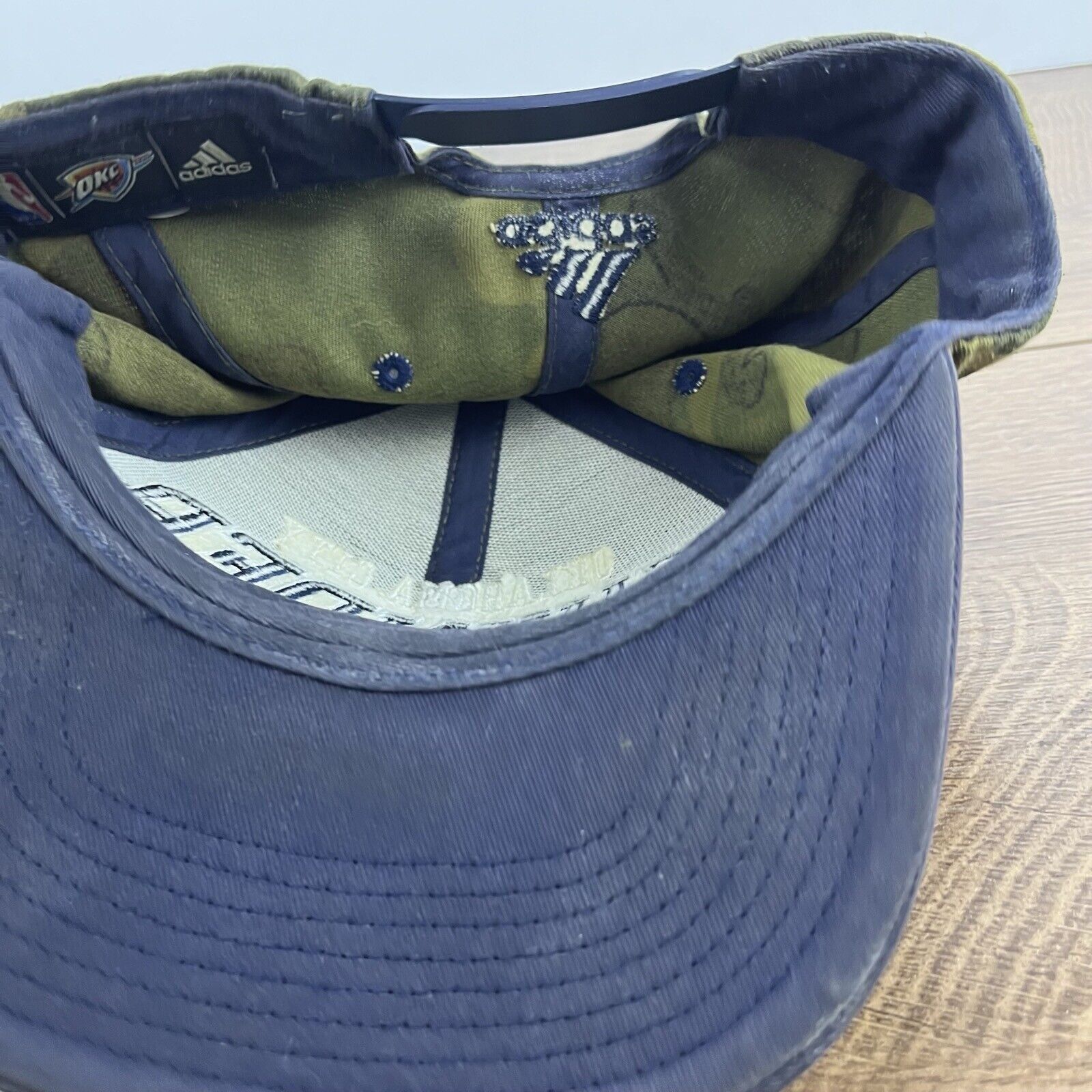 Adidas Oklahoma City Thunder Snapback Hat Camo Green Hat Adjustable Size ONE SIZE - 14 Thumbnail