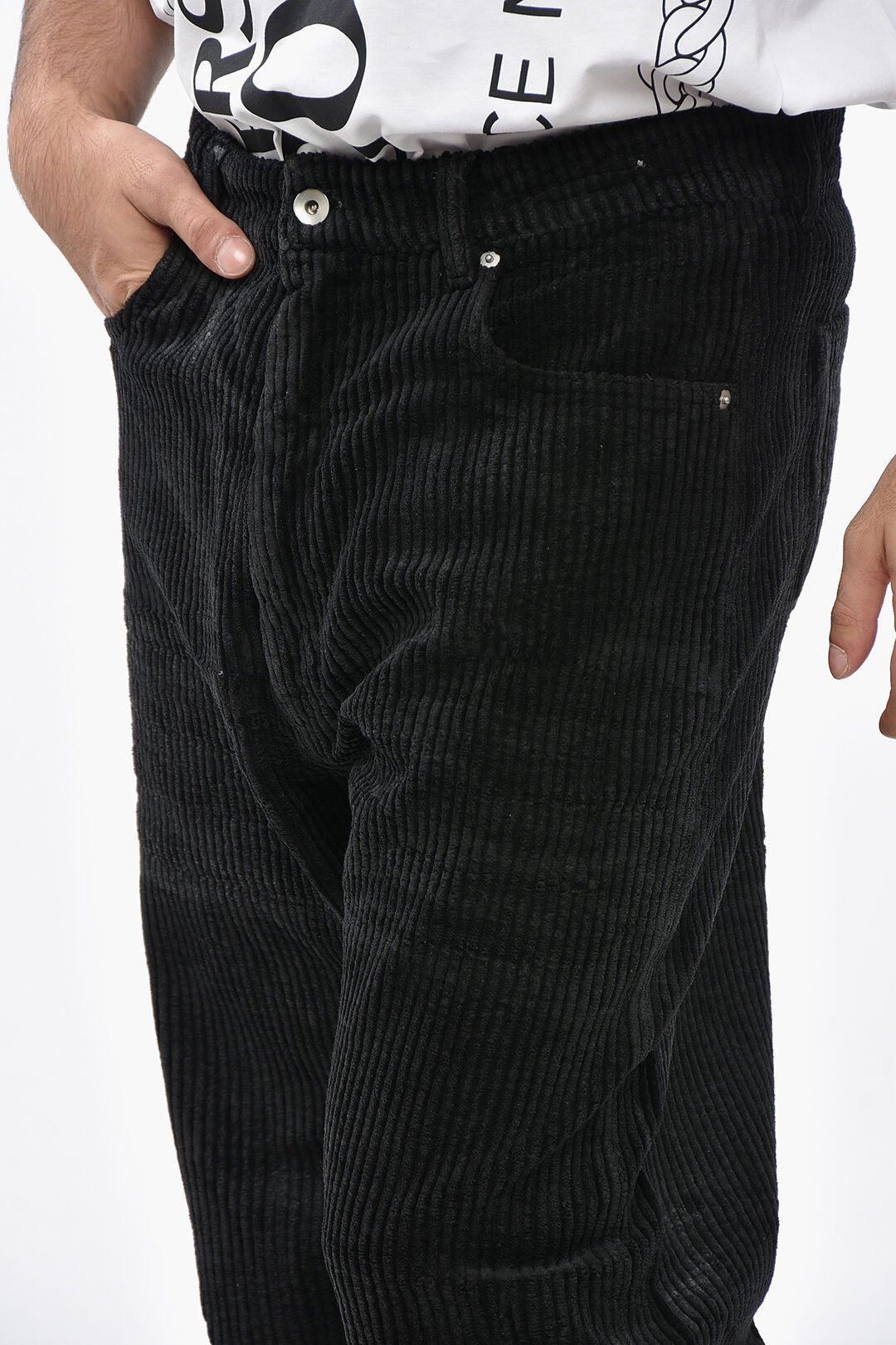 Rick Owens og1mm1025 Corduroy 5-Pockets Pant in Black Size US 33 - 3 Thumbnail