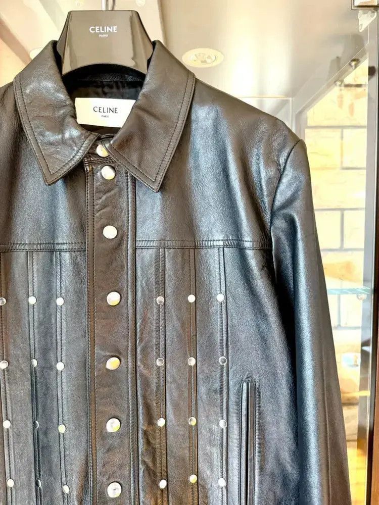 Celine Sz 52 Celine 20SS Hedi Runway Leather Jacket Size US L / EU 52-54 / 3 - 2 Thumbnail