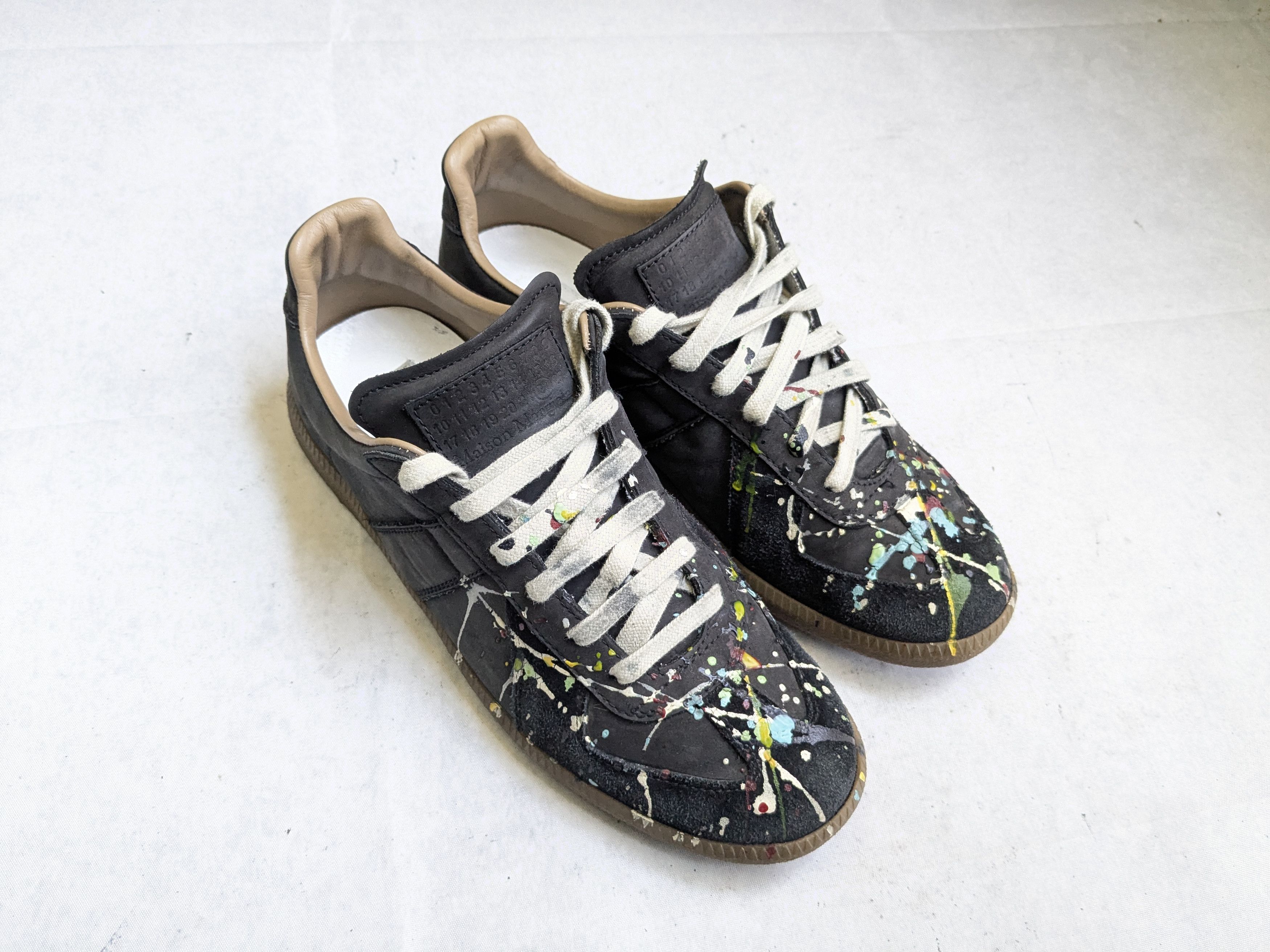 Maison Margiela Maison Margiela Replica GAT Paint Splatter Black 7 40 Low Size US 7 / EU 40 - 4 Thumbnail