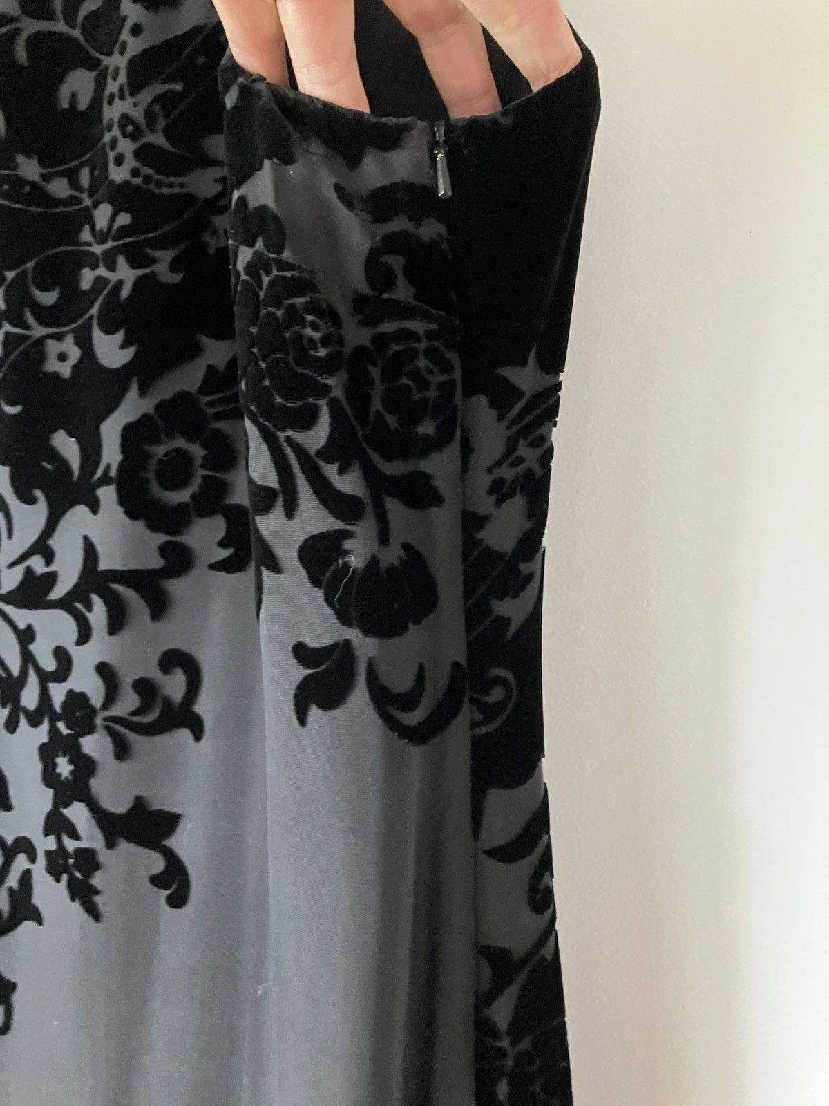 Ralph Lauren Lauren Ralph Lauren Black Burnout Velvet Long Evening Dress Size XL / US 12-14 / IT 48-50 - 6 Thumbnail