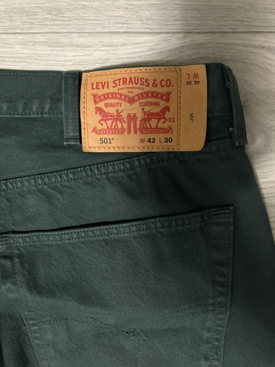 Levi's Levi 501 Dark Green Denim Jeans Size US 42 / EU 58 - 3 Thumbnail