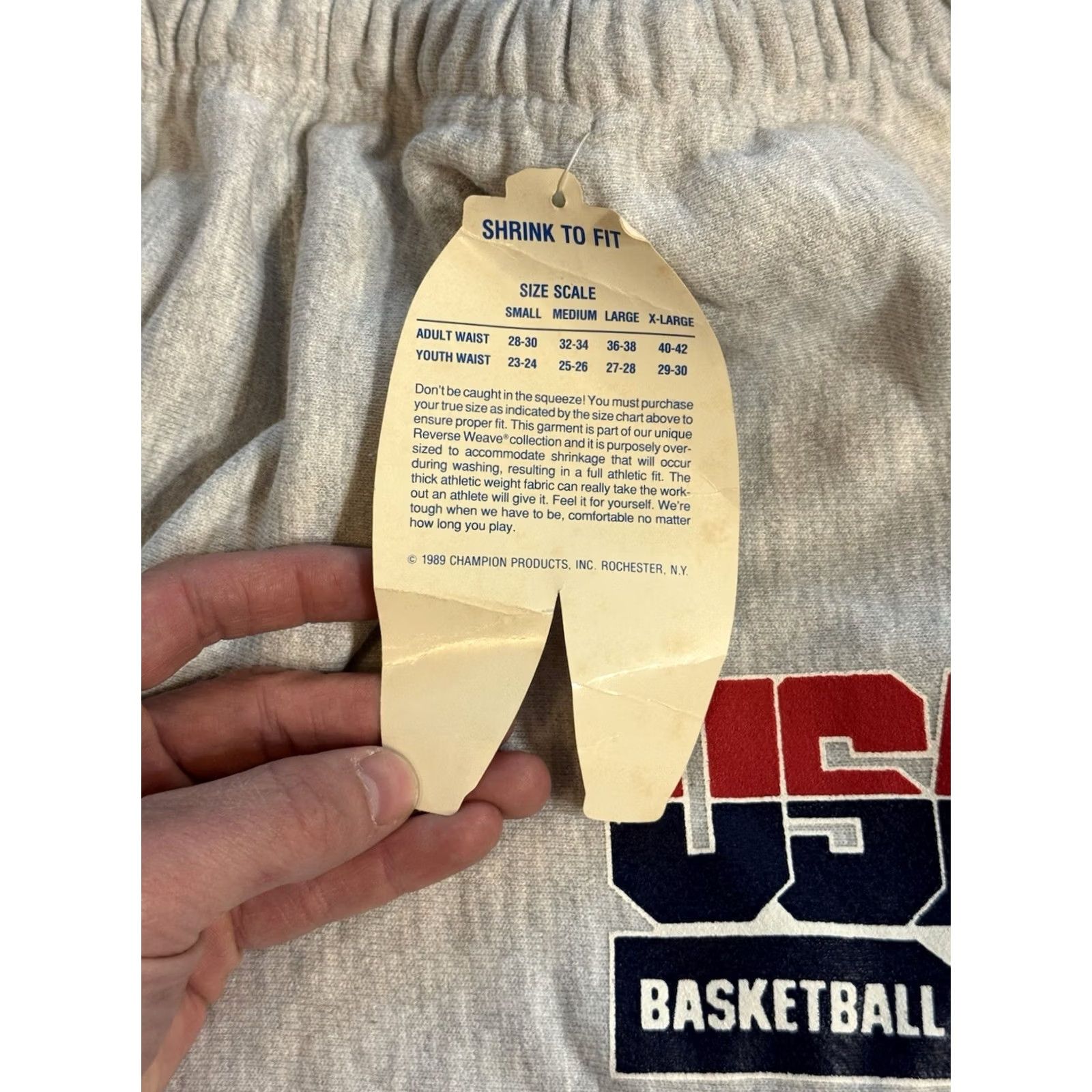 Champion VINTAGE Champion Reverse Weave Sweatpants Sz L USA Basketball 1989 DEADSTOCK NWT Size US 33 - 6 Thumbnail