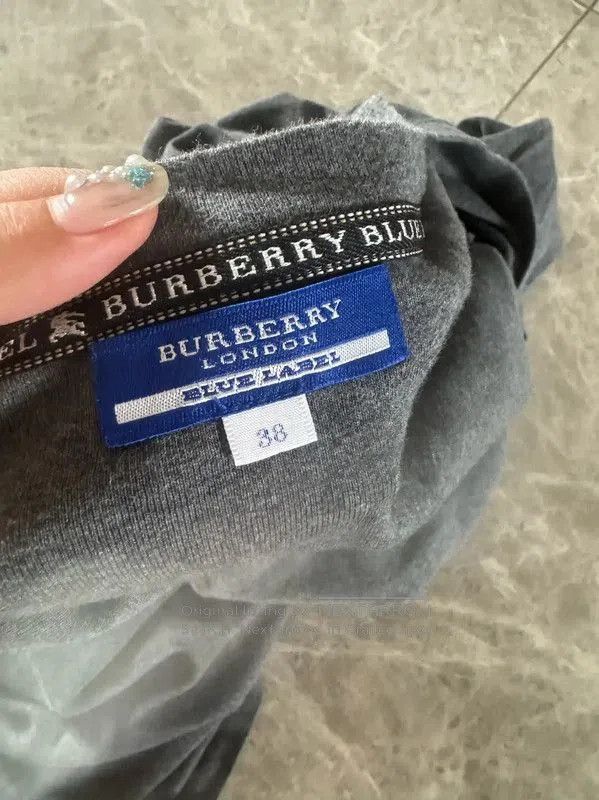 Burberry Burberry Gray Cotton Long Sleeve Dress. Size M / US 6-8 / IT 42-44 - 6 Thumbnail