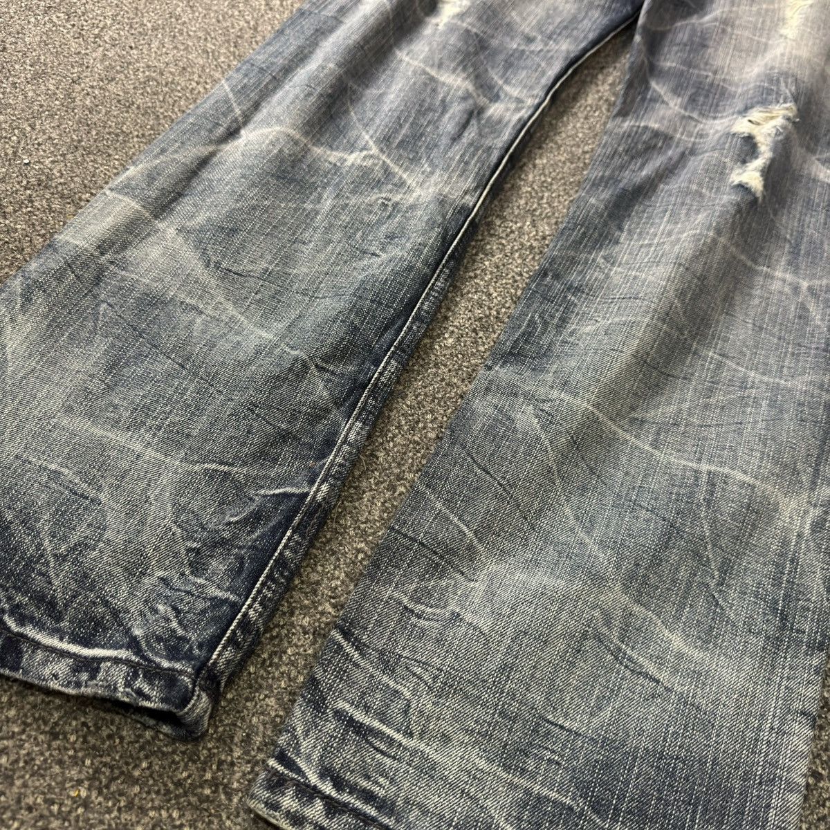 Purple Brand 🔥🇯🇵 Vintage Japanese Destroyed Crack Wash Jeans LGB Style Size US 32 / EU 48 - 13 Thumbnail