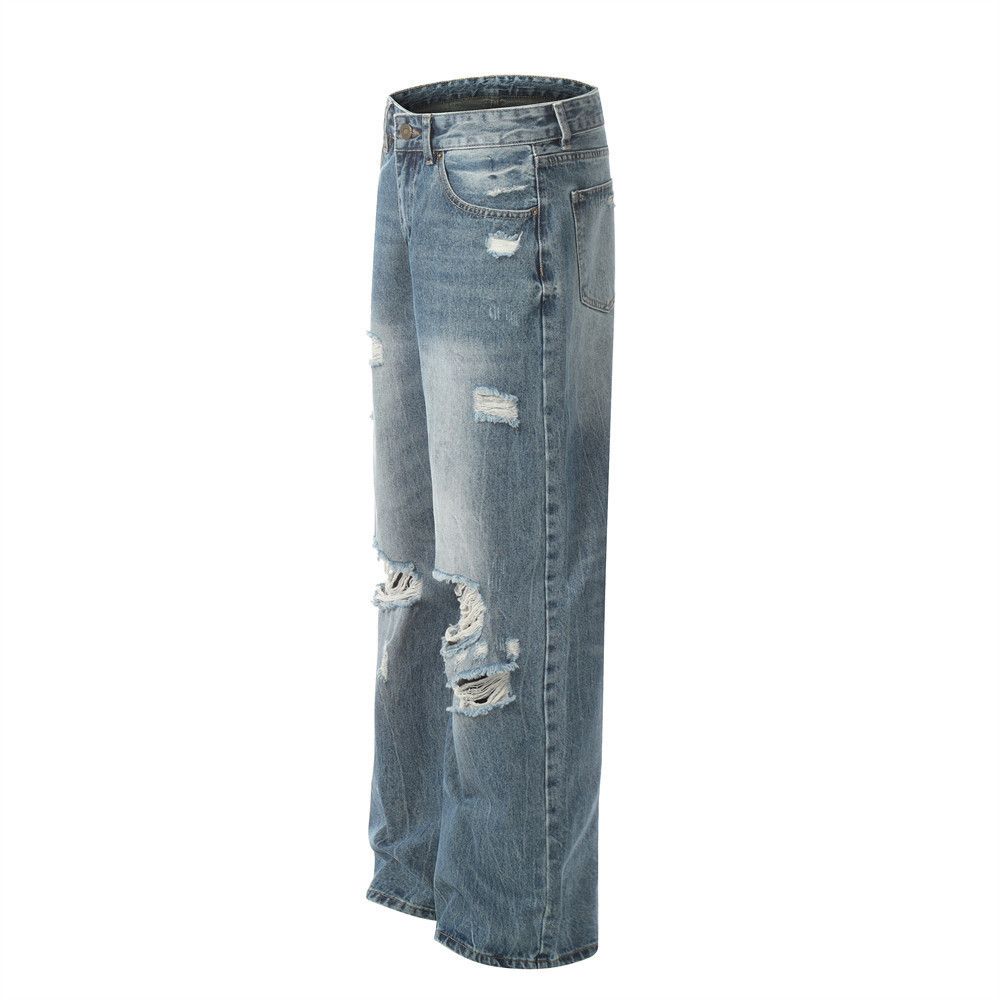 Japanese Brand × Jean American washed street distressed loose ripped jeans Size US 34 / EU 50 - 2 Thumbnail