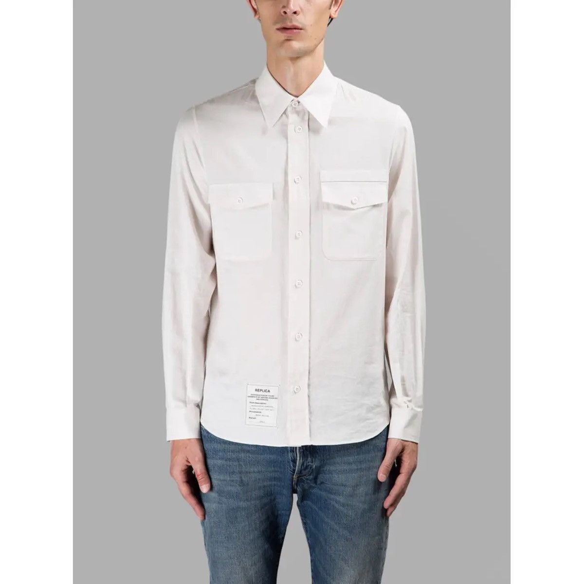 image of Maison Margiela Maison Martin Margiela Us Navy Utility Work Shirt in Off White, Men's (Size Small)