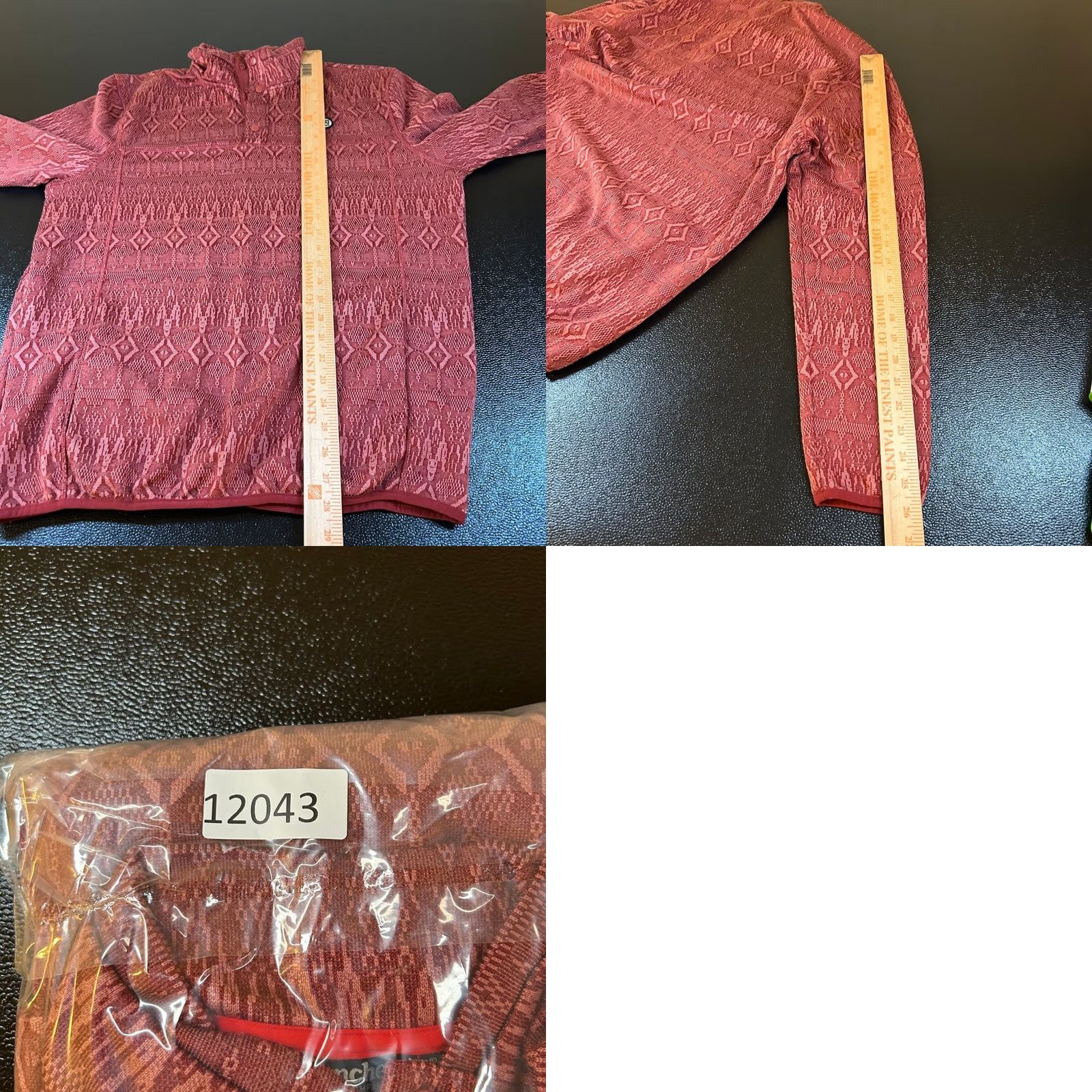 Avalanche Avalanche Pullover Mens Large Red Geometric Fleece Snap Neck Size US L / EU 52-54 / 3 - 8 Thumbnail