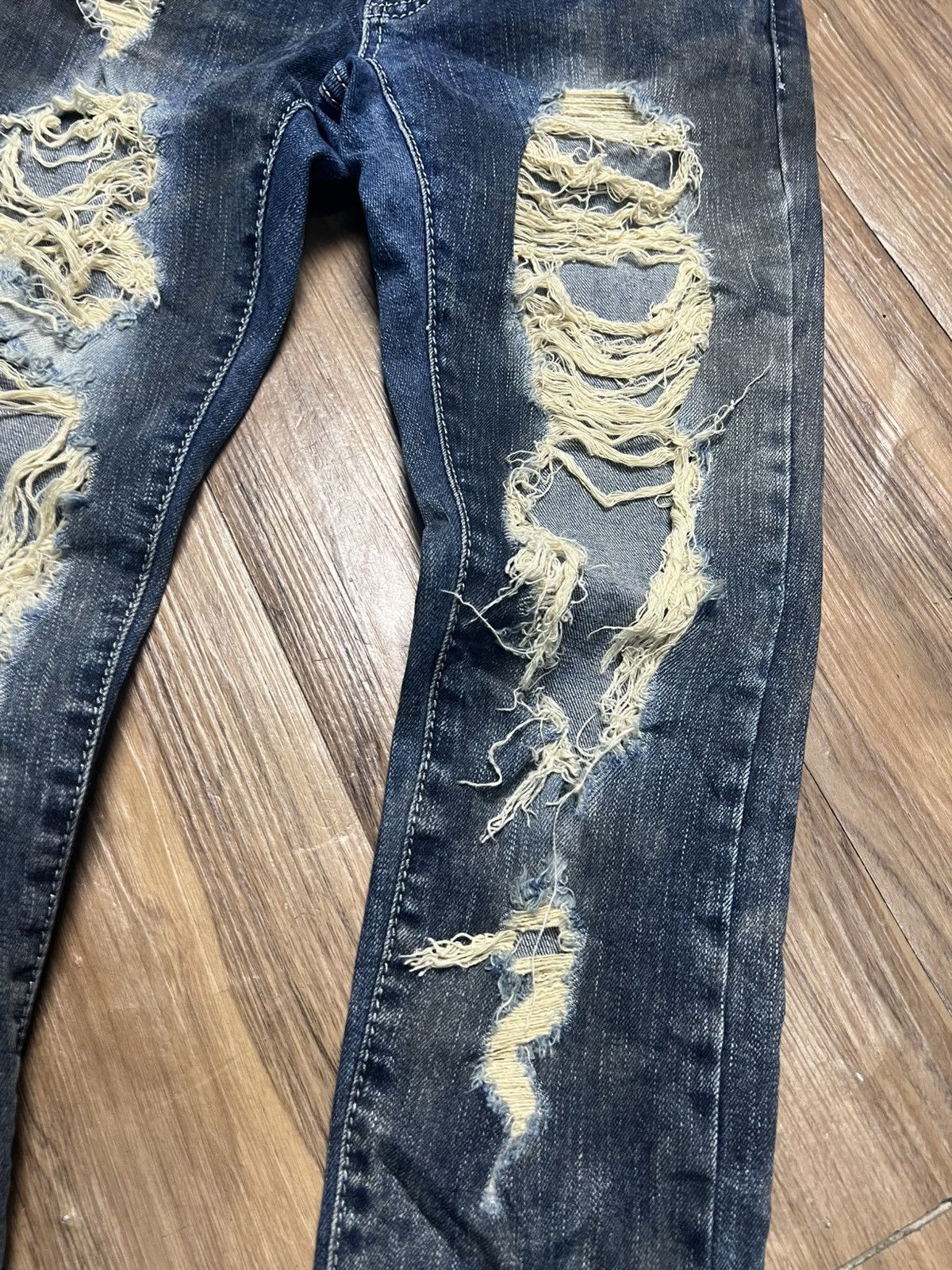 Japanese Brand d.i.a. Ripped Distressed Skinny Jeans Korean Streetwear (42) Size 26" / US 2 / IT 38 - 6 Thumbnail