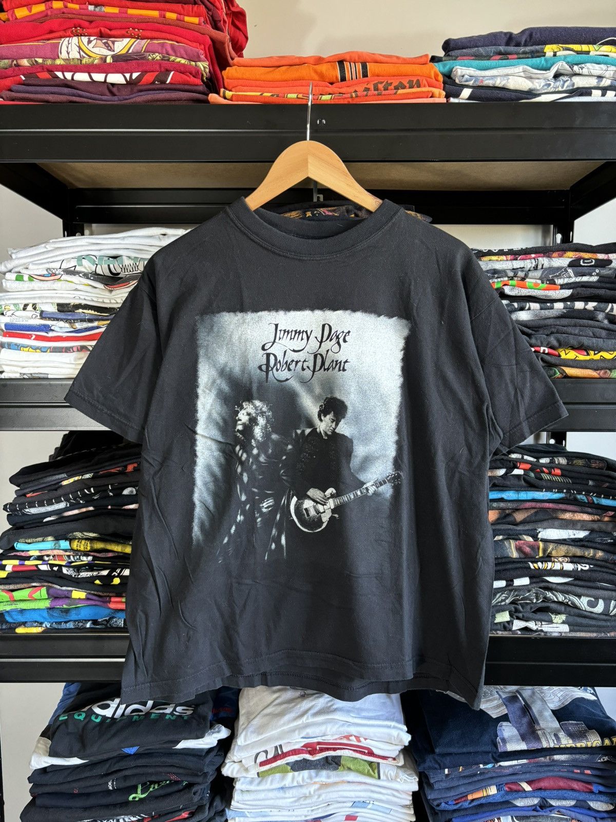 Band Tees × Vintage 1998 Page and Plant Shirt Led Zeppelin Travis