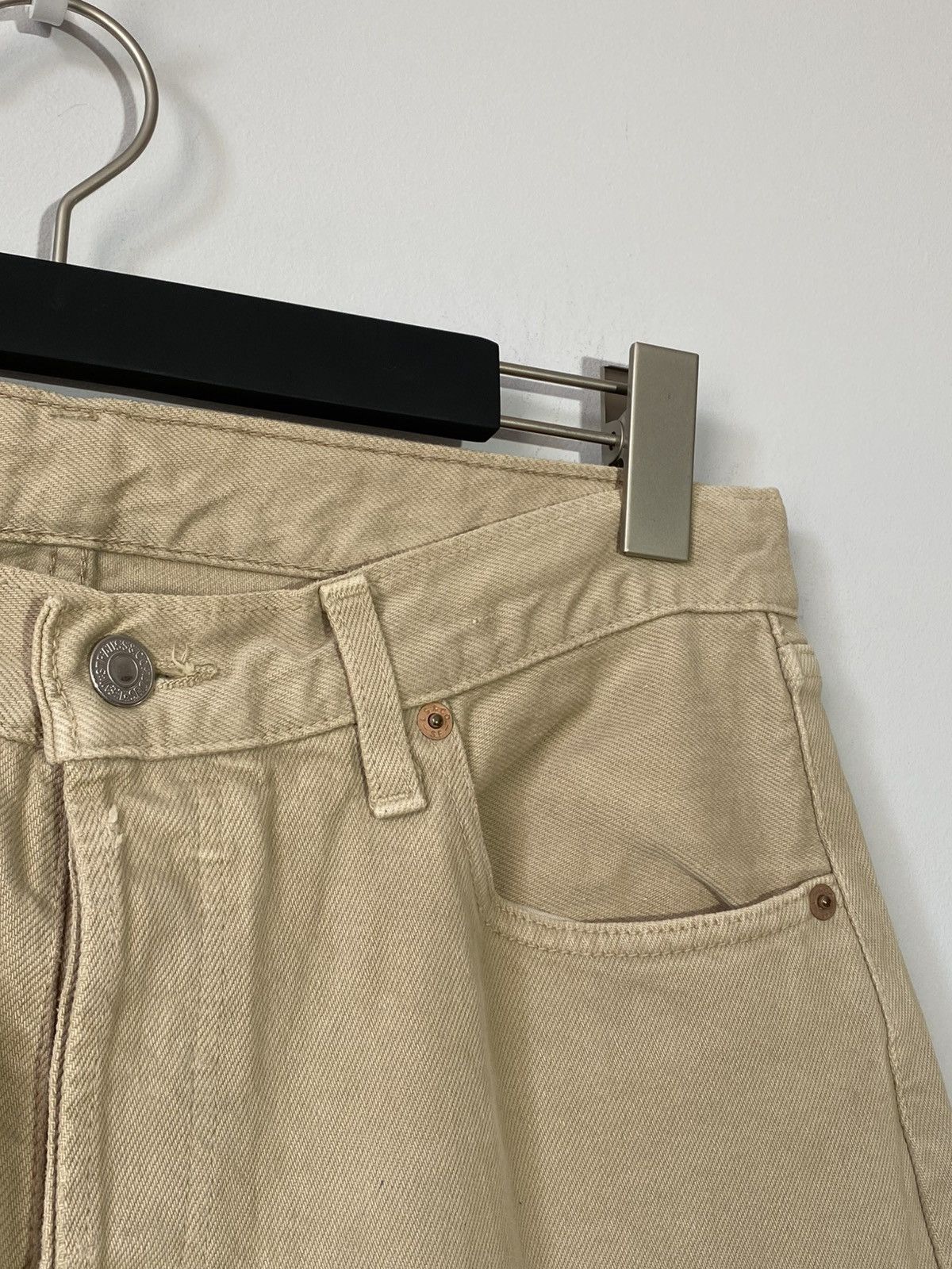 Levi's 90s Vintage Levis 501 34х30 Beige Denim Jeans Size US 34 / EU 50 - 9 Thumbnail