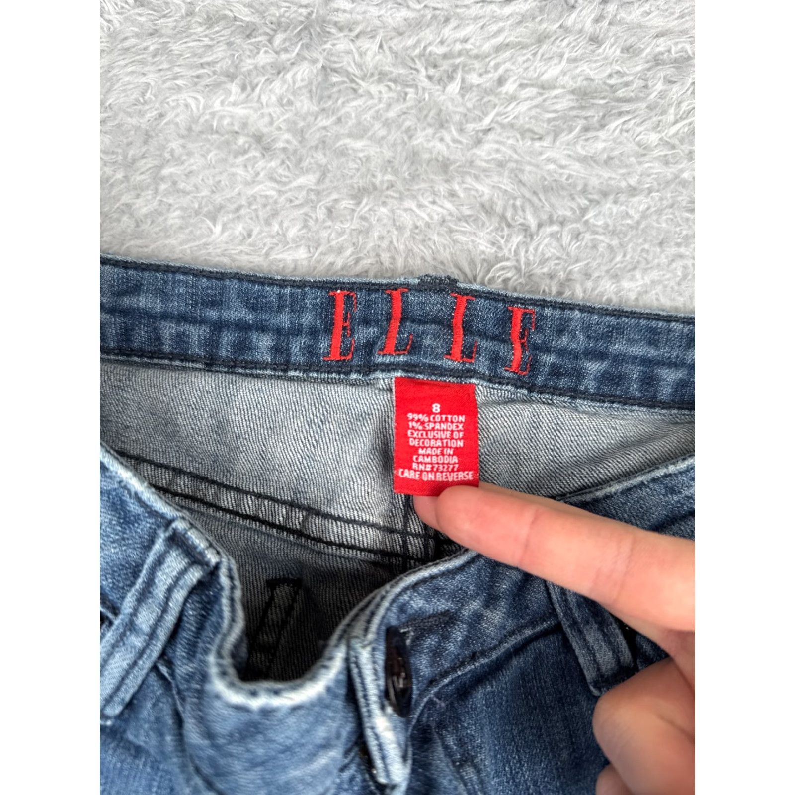 Vintage VINTAGE ELLE Jeans Womens 8 Blue Denim Bootcut Distressed Low Rise Cotton Blend 30x31 Slimming Stretch Regular 5-Pocket Design Boots Size 30" / US 8 / IT 44 - 6 Thumbnail