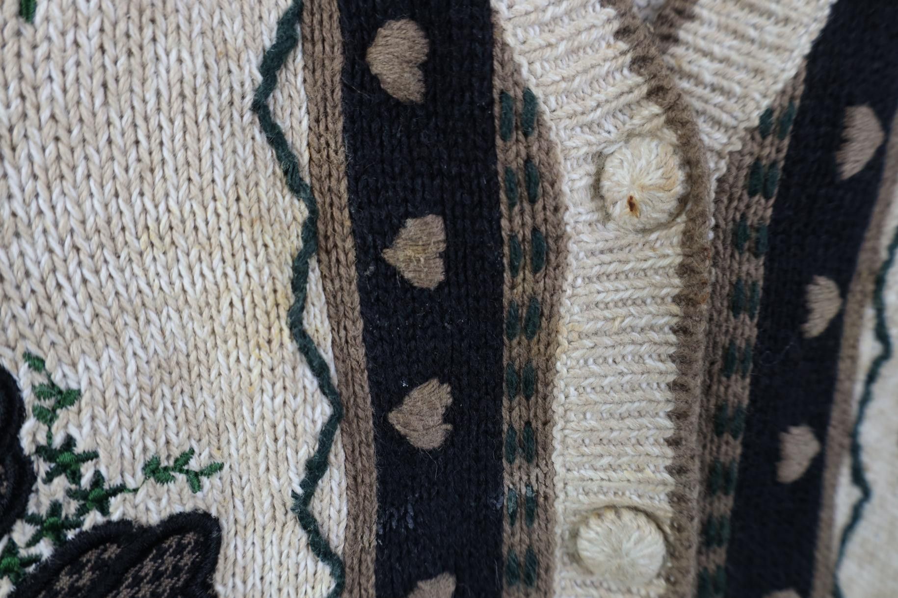 Vintage Vintage 90s Country Embroidered Heart Flower Knit Sweater Size M / US 6-8 / IT 42-44 - 6 Thumbnail