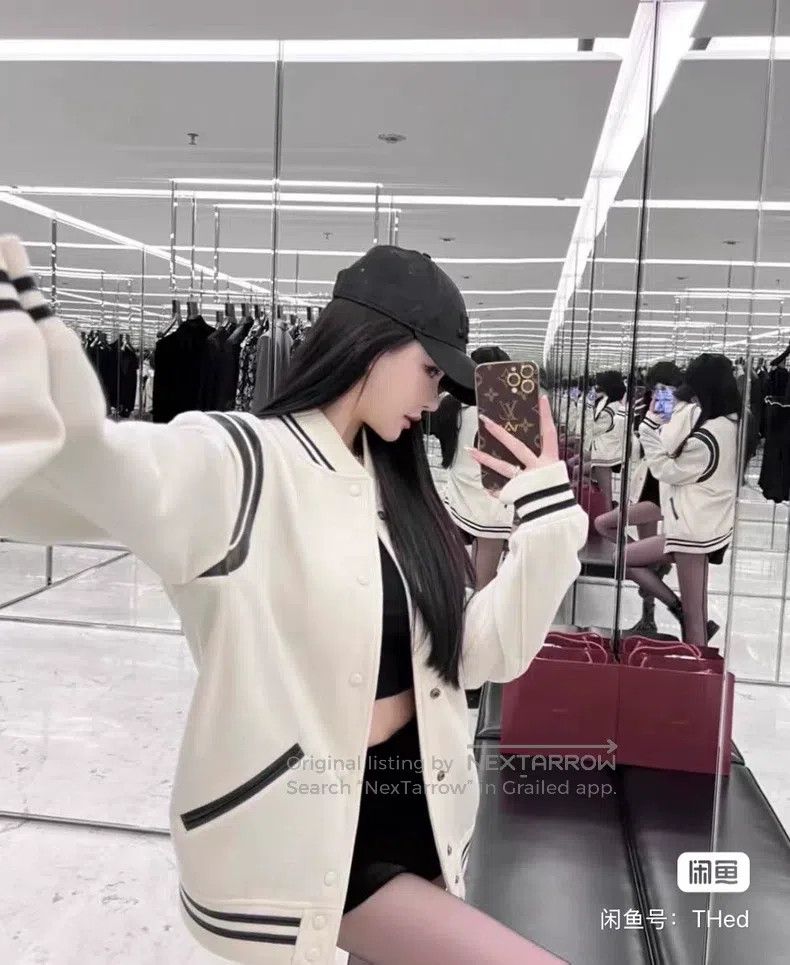Saint Laurent Paris Saint Laurent Paris White Wool Mixed Baseball Jacket Size US M / EU 48-50 / 2 - 7 Thumbnail