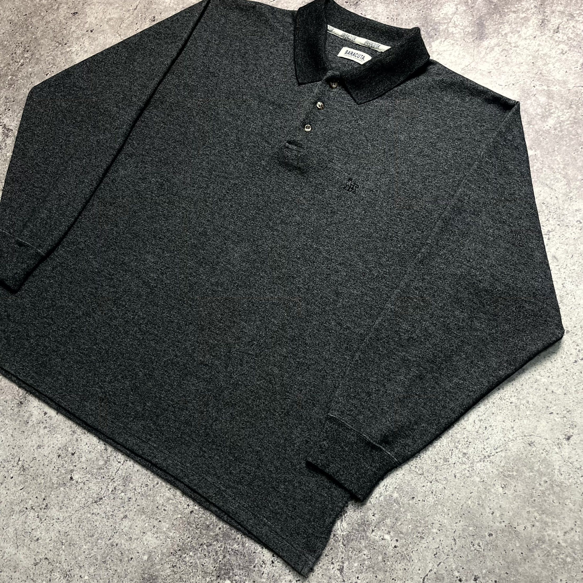 Baracuta Baracuta Men's Polo Long Sleeve Shirt Gray Sweatshirt Size L Size US L / EU 52-54 / 3 - 3 Thumbnail