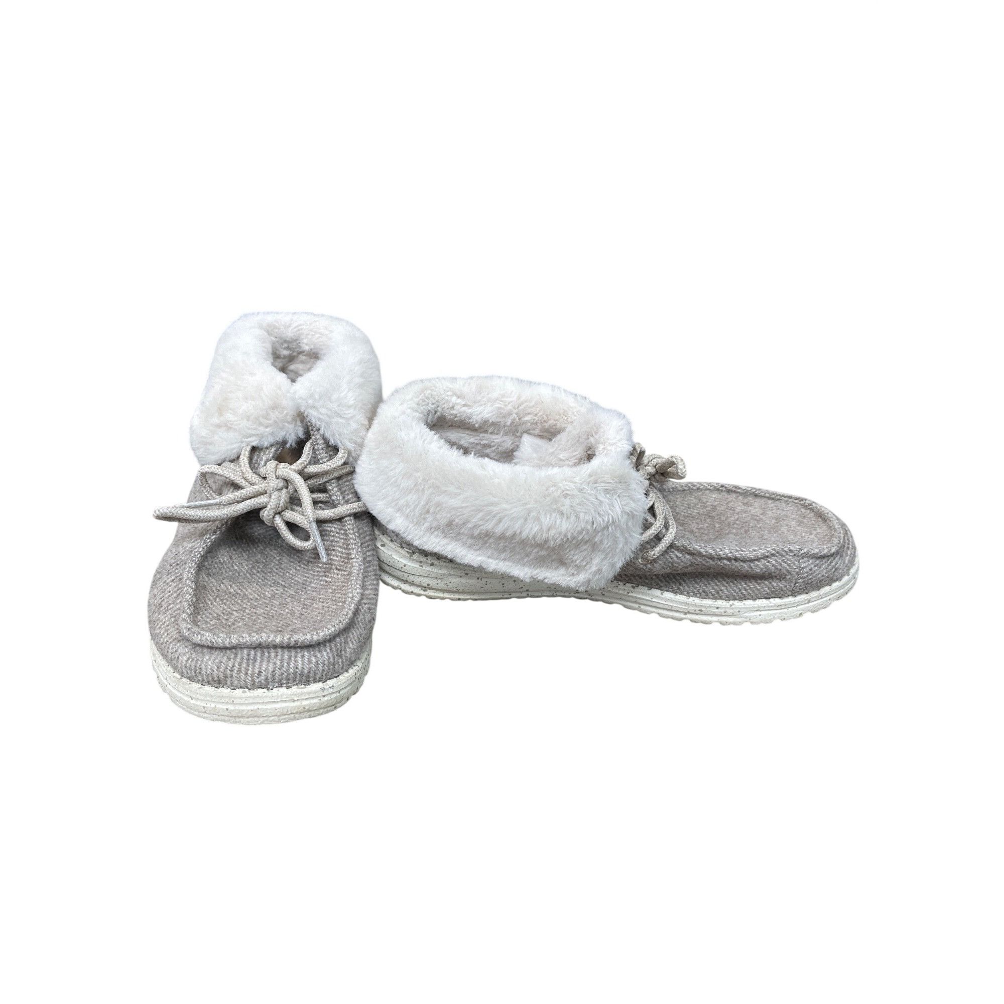 Other Hey Dude Britt womans gray beige faux fur lined bootie sz 8/ Size US 8 / IT 38 - 1 Thumbnail