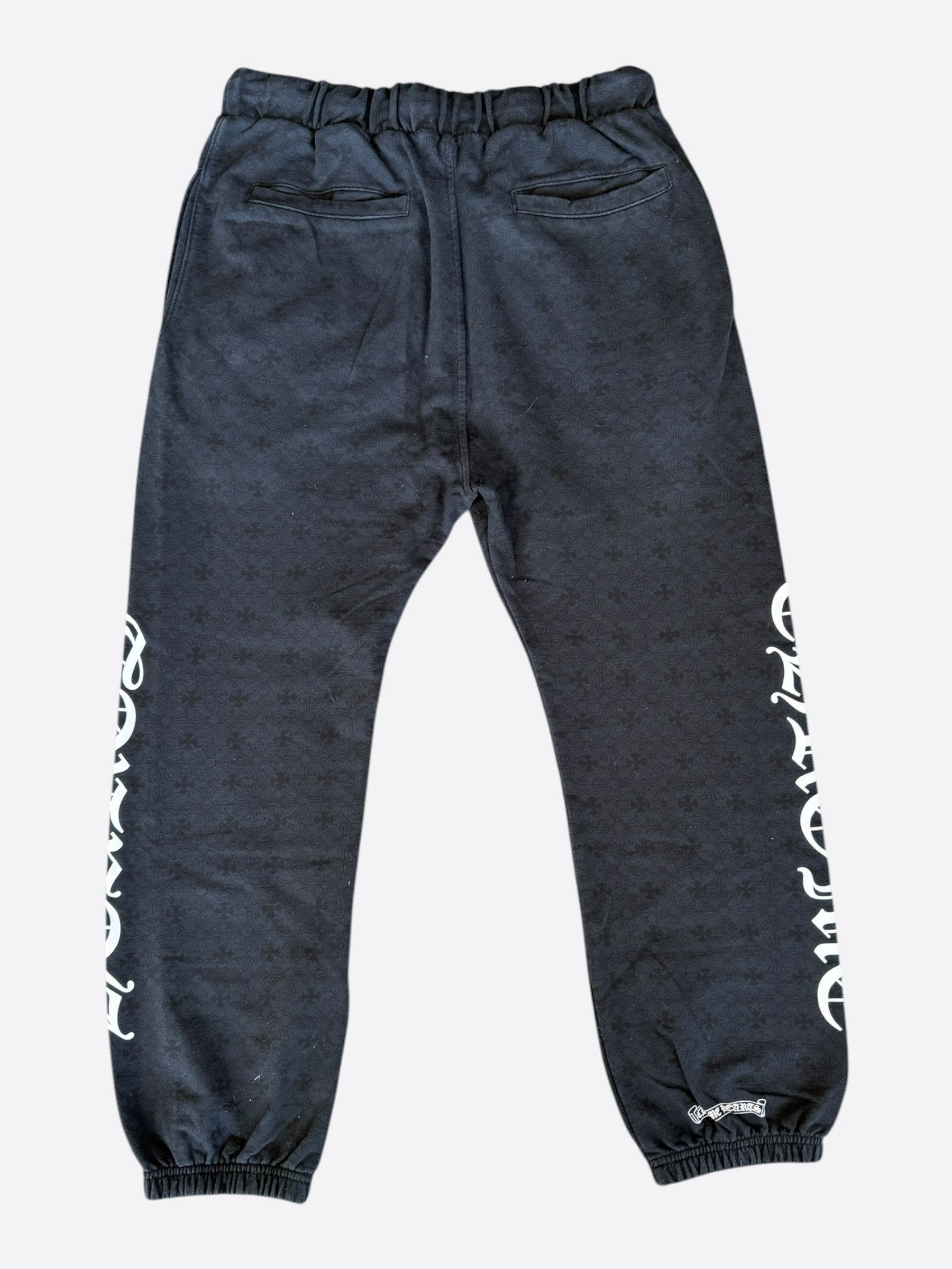 Chrome Hearts Black & White Horseshoe Logo Cross Jacquard Sweatpants Size US 34 / EU 50 - 2 Thumbnail