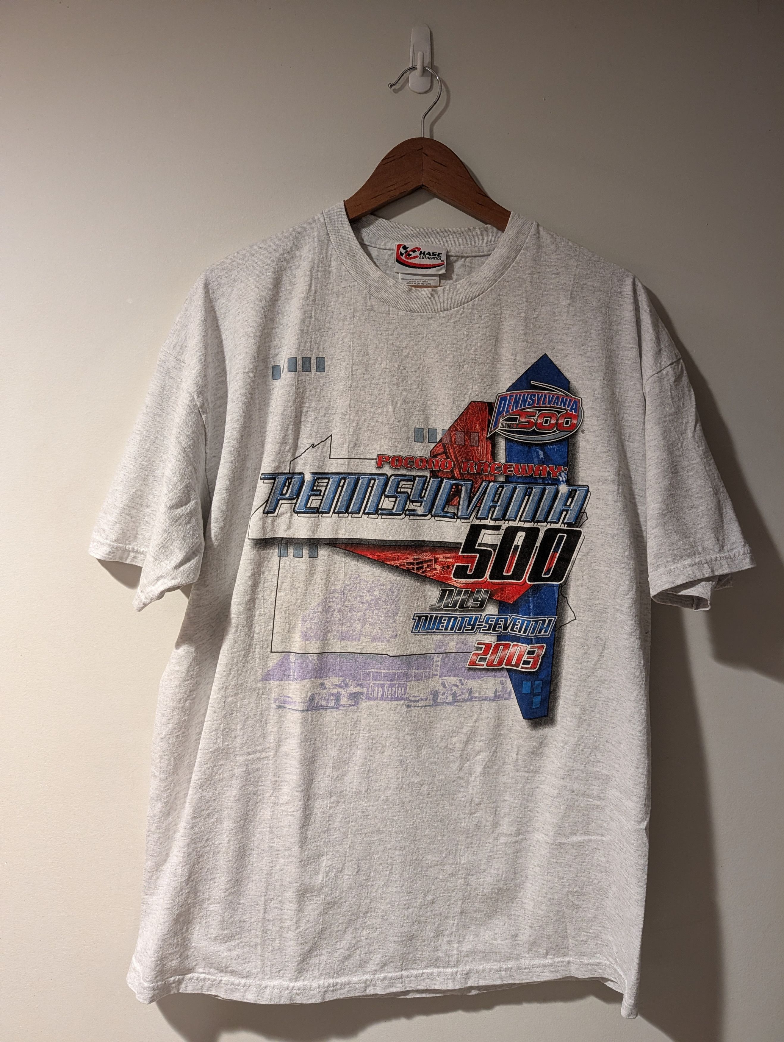 NASCAR Vintage 2003 Pennsylvania 500 Pocono Raceway NASCAR T-Shirt Size US XL / EU 56 / 4 - 3 Thumbnail