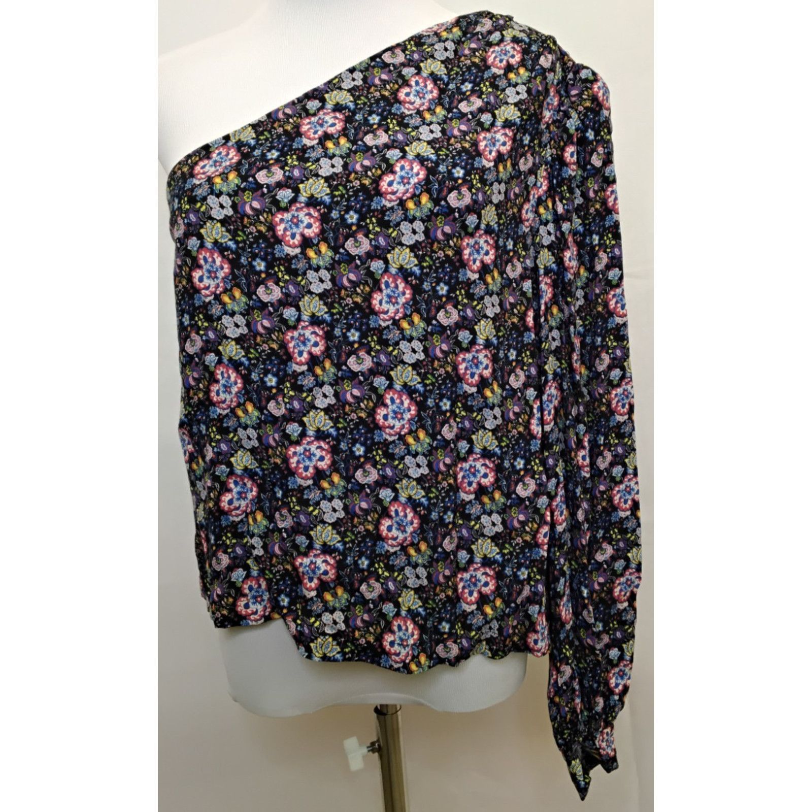 Frame FRAME One Shoulder Top Women's Medium Floral Print Size M / US 6-8 / IT 42-44 - 2 Thumbnail