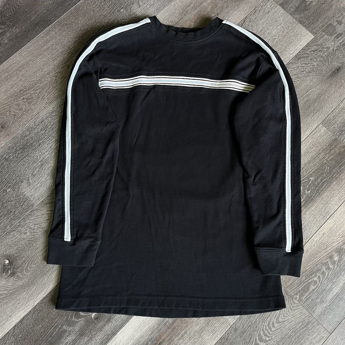 Point Zero Vintage 2000s Point Zero Stripe Navy Light Blue Grey Sweater Size US L / EU 52-54 / 3 - 1 Thumbnail