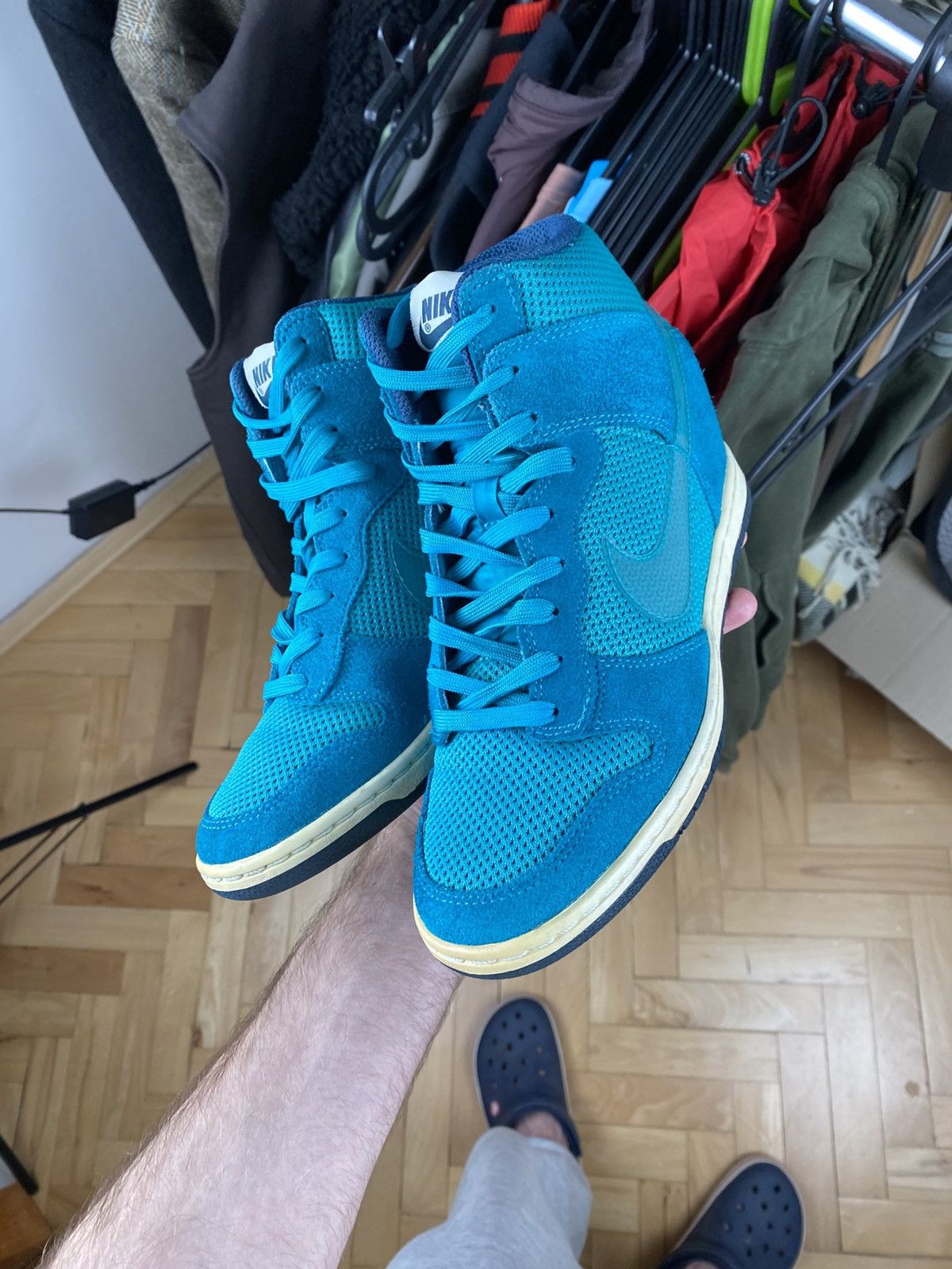 Nike × Vintage Vintage blue Hi-top Nike Dunk sneakers Size US 7.5 / IT 37.5 - 4 Thumbnail