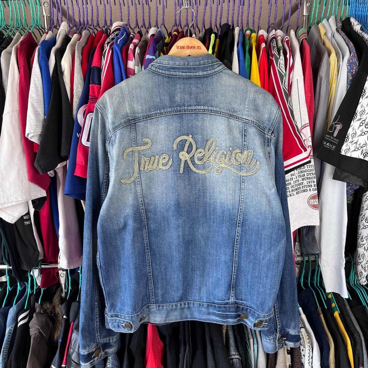 Vintage True Religion Dylan Big Logo Jean Denim Jacket
