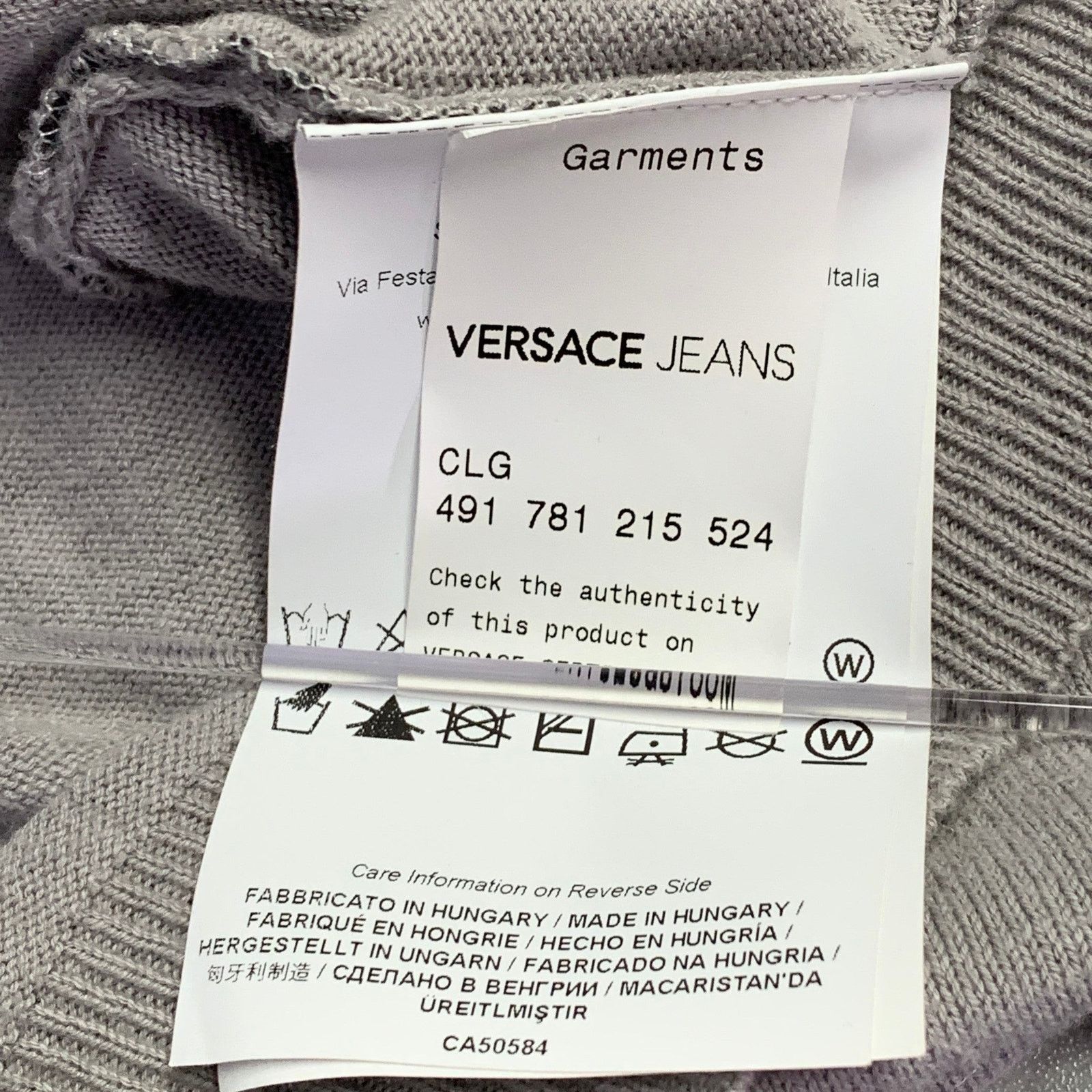 Versace Size XL Grey Black Graffiti Cotton Linen Knit Cardigan Size US XL / EU 56 / 4 - 10 Thumbnail
