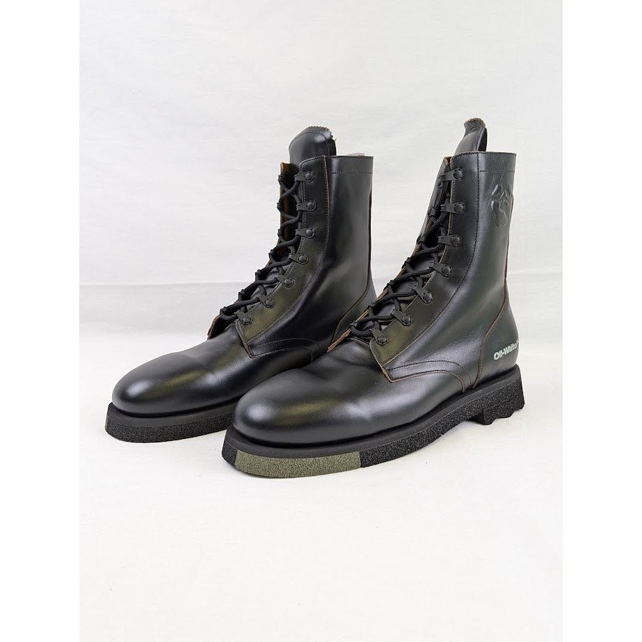 Off-White o1rshd1 Leather Sponge Boots in Black Size US 12 / EU 45 - 4 Thumbnail
