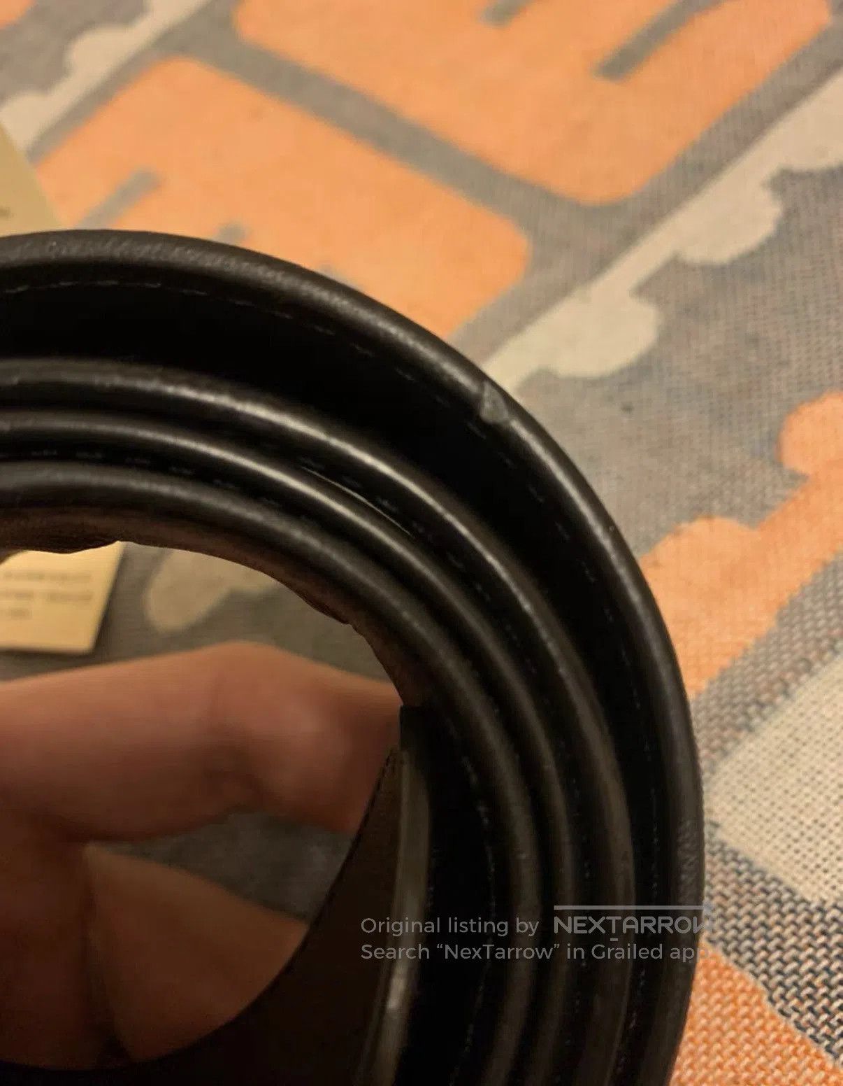Louis Vuitton Black Leather Belt with Engraved Buckle. Size ONE SIZE - 8 Thumbnail