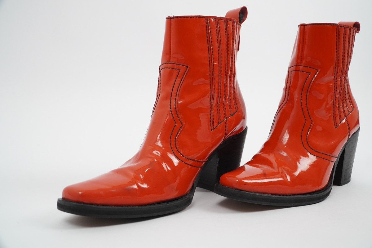 Ganni Ganni - Callie Patent Leather Ankle Boots Size US 5 / IT 35 - 6 Thumbnail