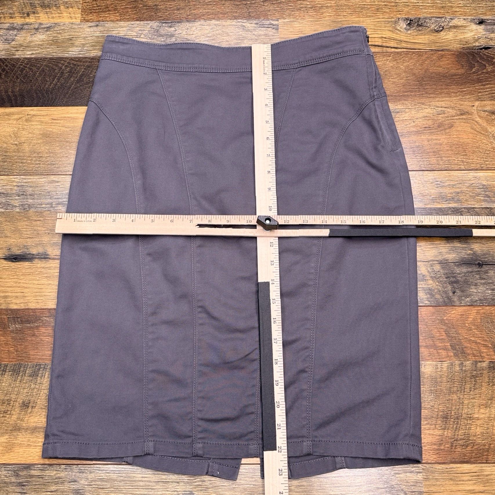 Ann Taylor Ann Taylor Pencil Skirt 10 Gray Stretch Cotton Career Size 32" / US 10 / IT 46 - 5 Thumbnail