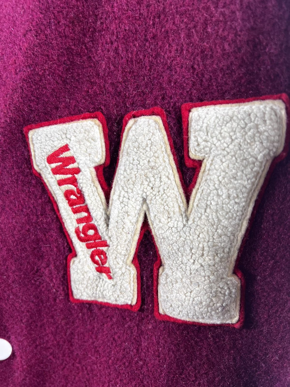 Vintage 🔥 Vtg 90's japan Wrangler Leather Sleeves Varsity Jacket Size US S / EU 44-46 / 1 - 5 Thumbnail