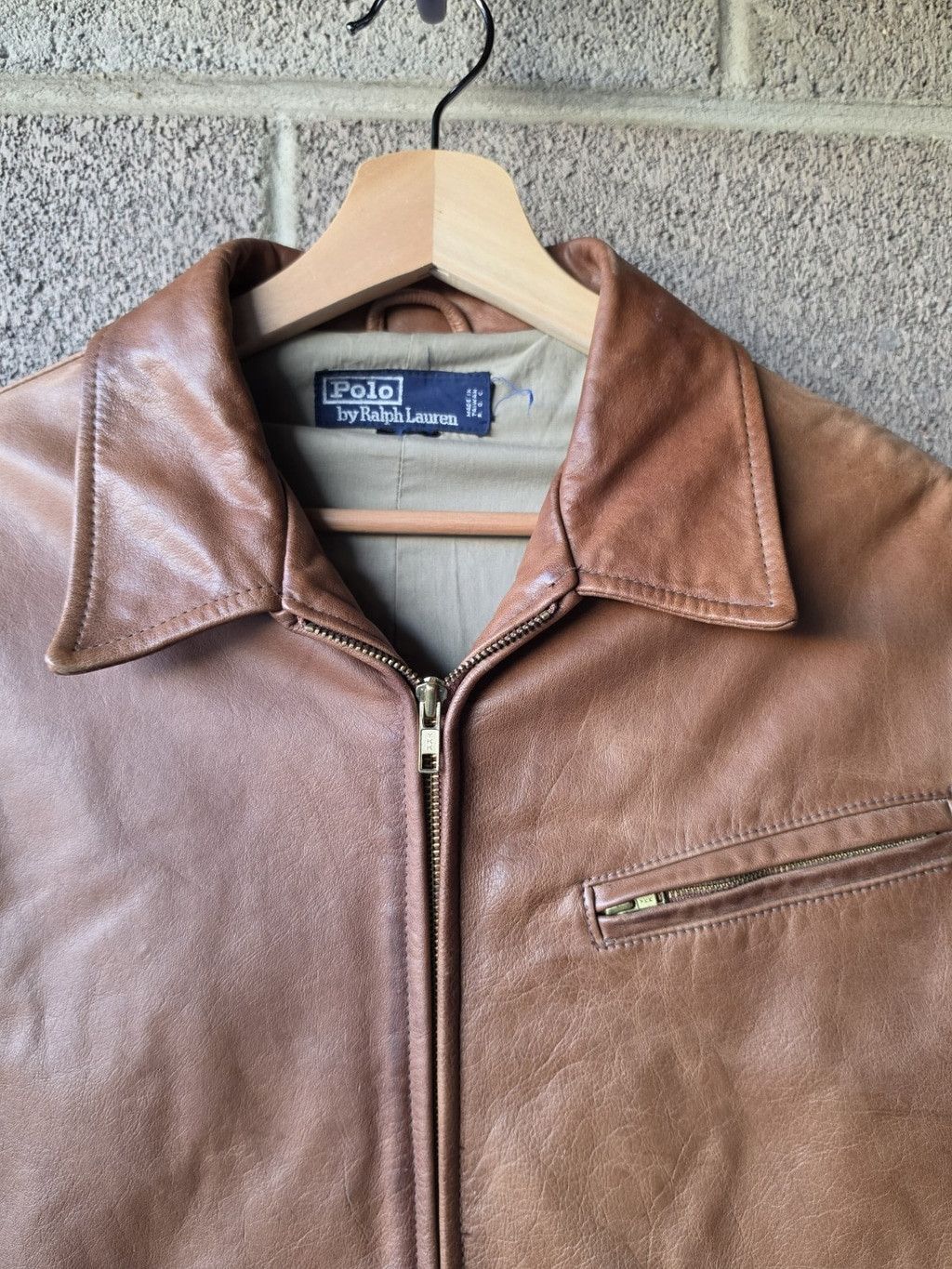 Polo Ralph Lauren Vintage POLO RALPH LAUREN Men’s Large Brown Leather Lined B Size US XL / EU 56 / 4 - 2 Thumbnail