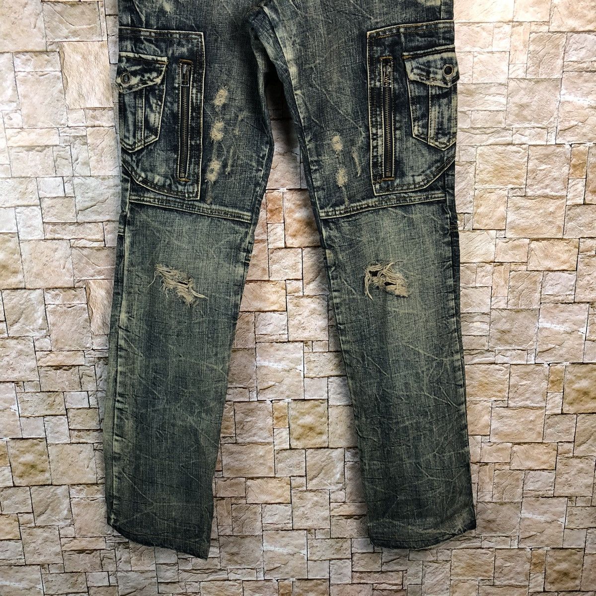semanticdesign DL Semantic Design Blue Distressed Denim Pants #A144 Size US 28 / EU 44 - 3 Thumbnail