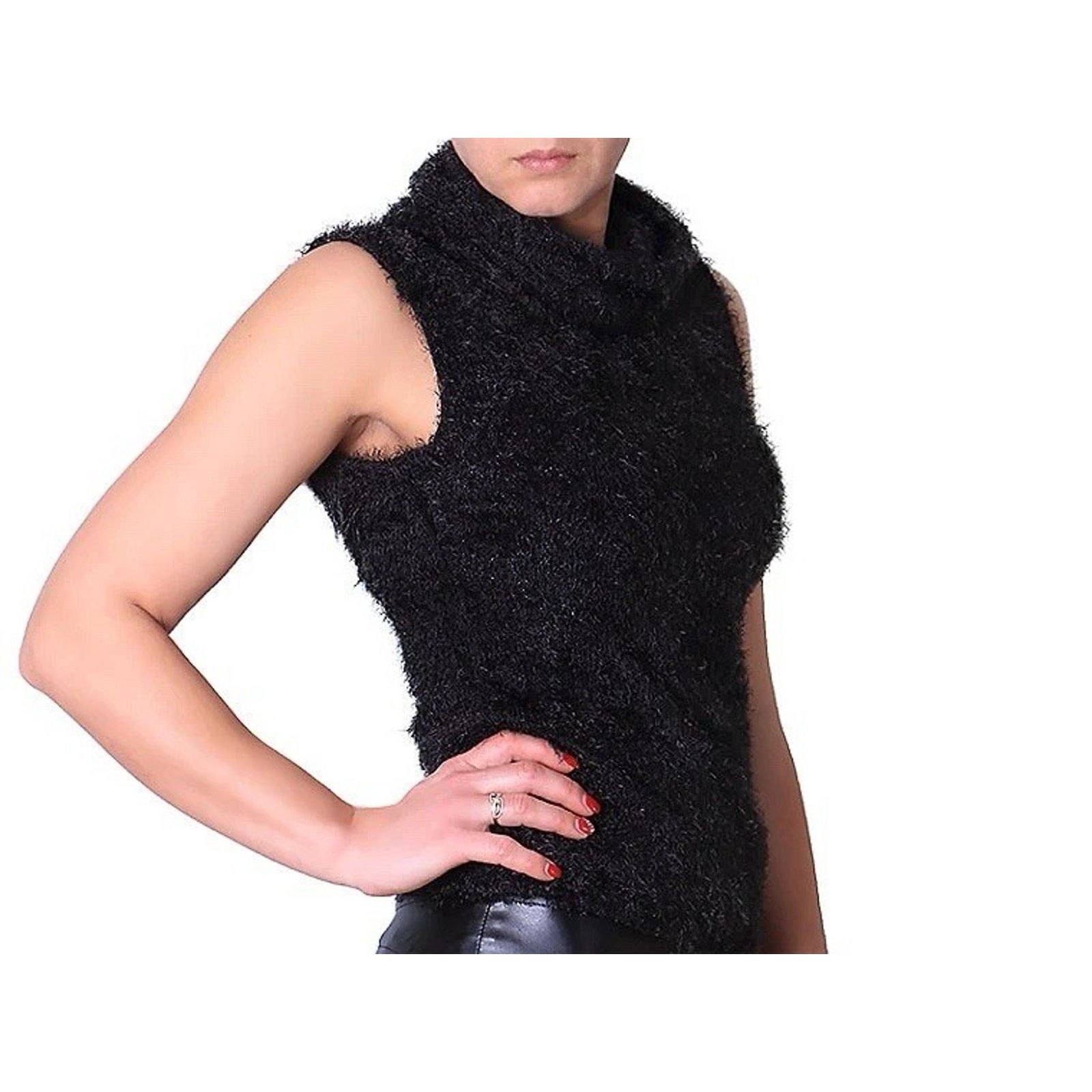 Willi Smith Willie Smith Funnel Neck Fuzzy Tinsel Sleeveless Sweater M Size M / US 6-8 / IT 42-44 - 5 Thumbnail