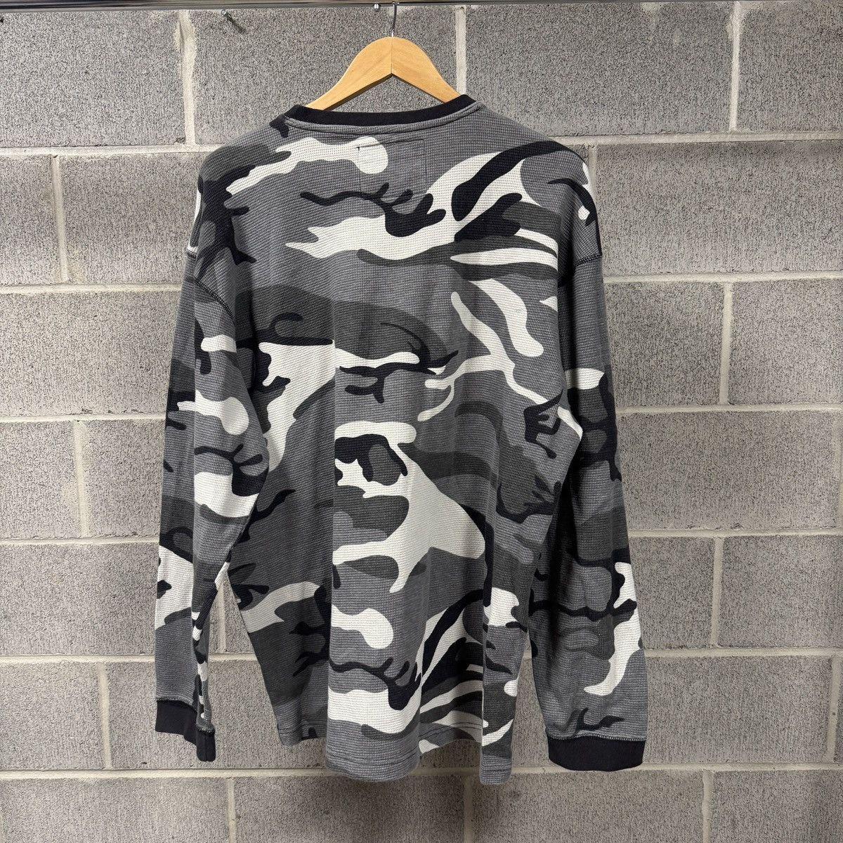 Vintage Snow Camo Thermal Longsleeve Shirt Faded ERD Grunge Chrome Size US XXL / EU 58 / 5 - 2 Thumbnail