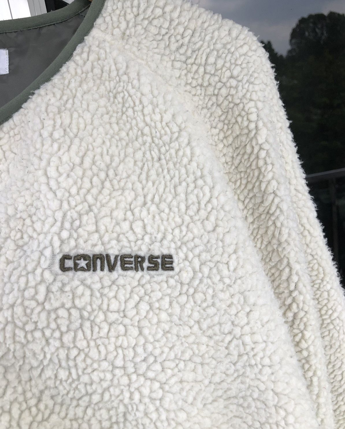 Converse CONVERSE Men No-Collar Boa Fleece Jacket with Raglan Sleeves Size US L / EU 52-54 / 3 - 5 Thumbnail