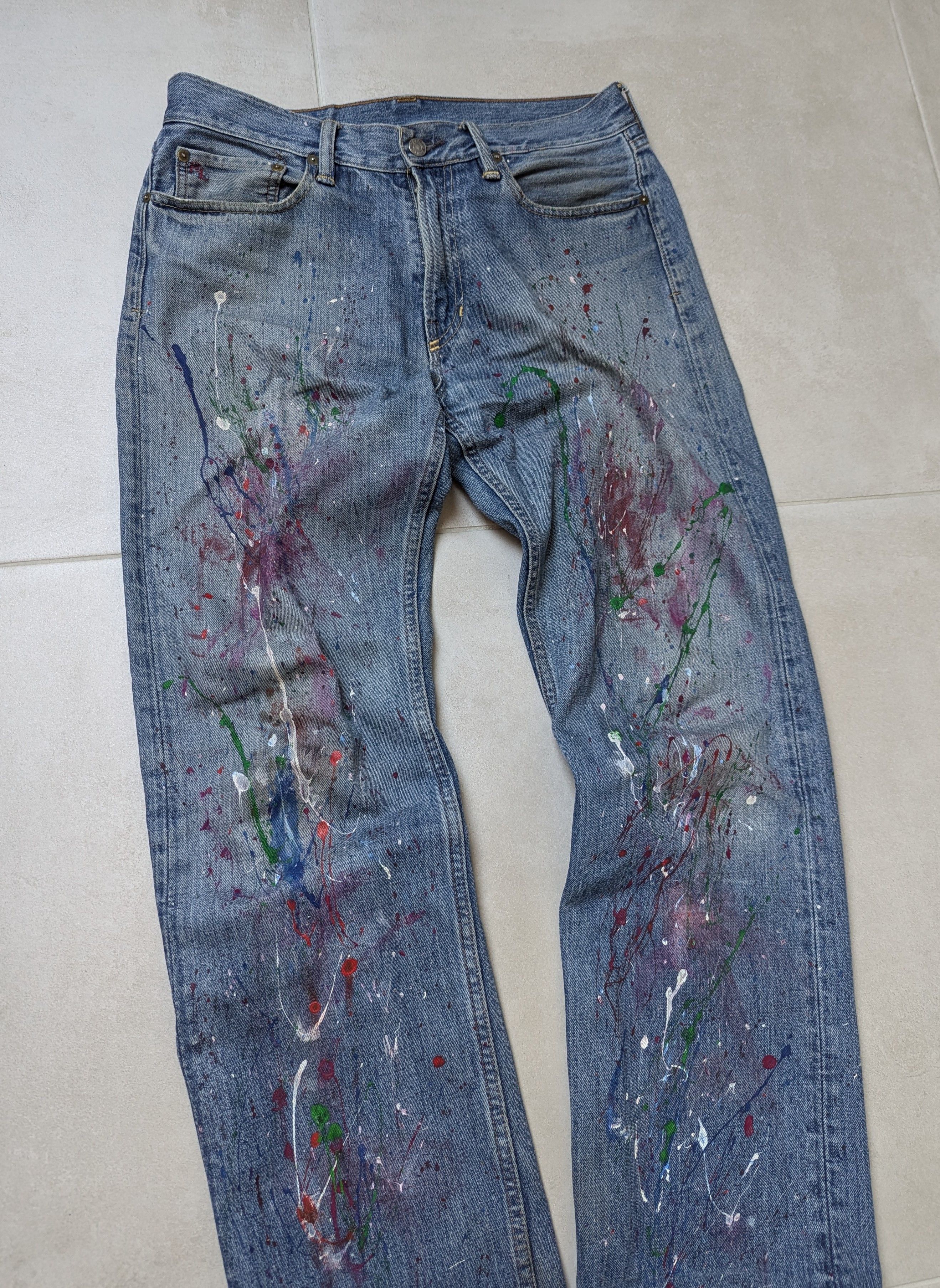 Ralph Lauren × Vintage Ralph Lauren CUSTOM Paint Splatter Jeans Size US 32 / EU 48 - 4 Thumbnail