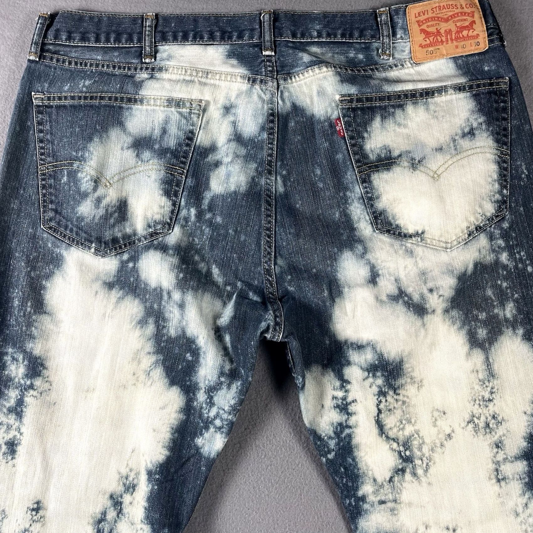 Denime Levis 505 Jeans 40x30 Acid Washed 80s 90s Rock N Roll Retro Denim Mens Size US 40 / EU 56 - 3 Thumbnail
