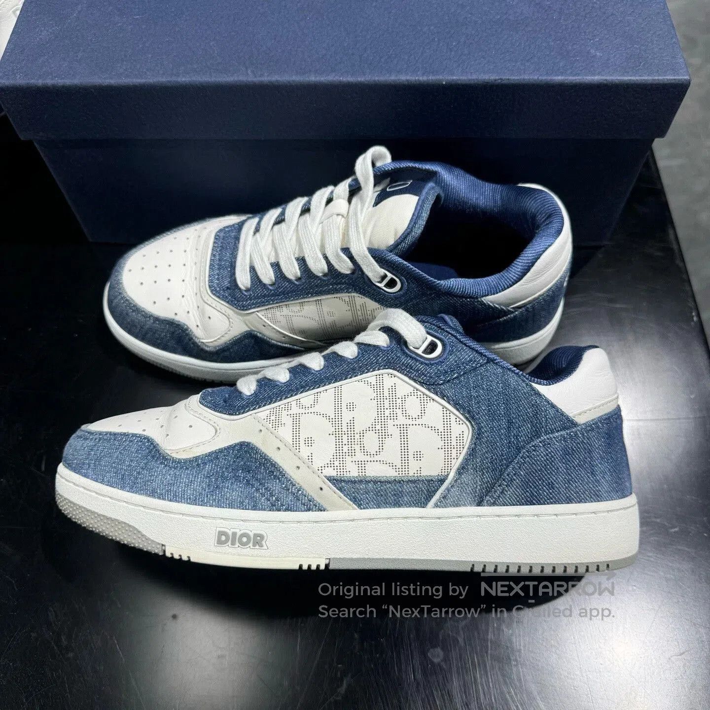 Dior B27 Monogram Denim Sneakers Size 39.