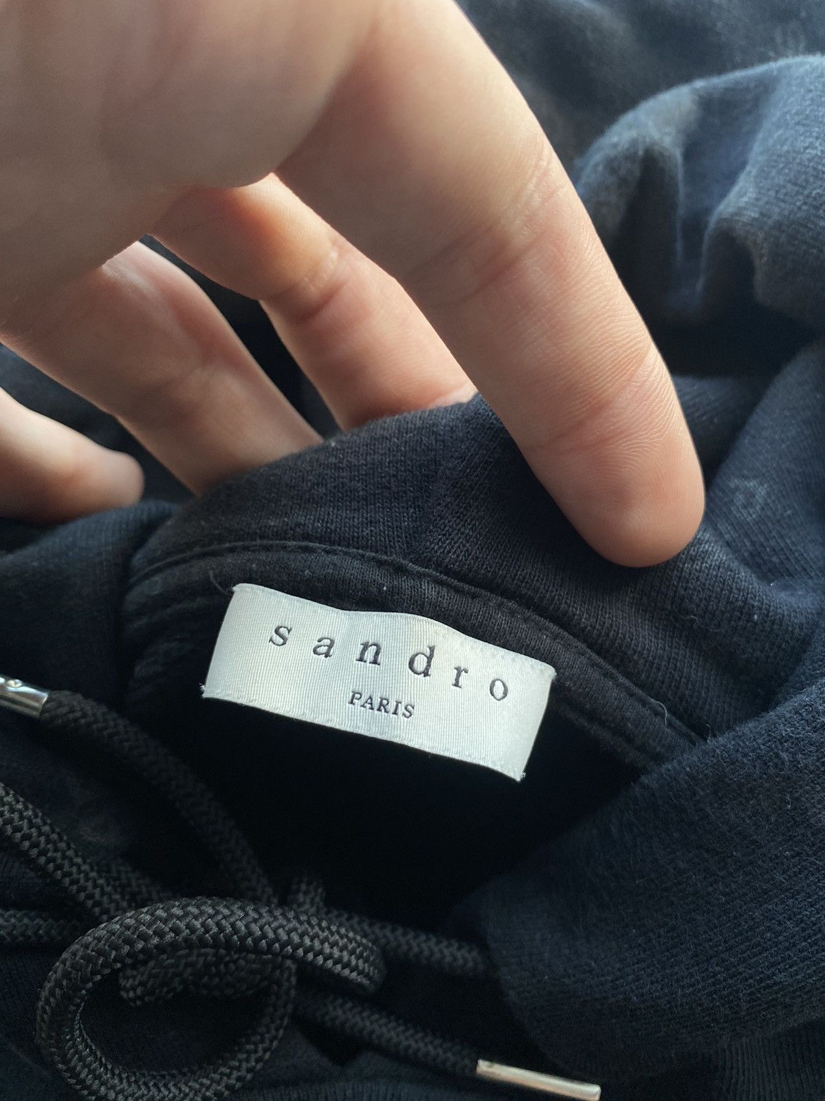 Designer × Sandro × Vintage Sandro Luxury Monogram Logo Black Mens Hoodie vintage Size US M / EU 48-50 / 2 - 3 Thumbnail