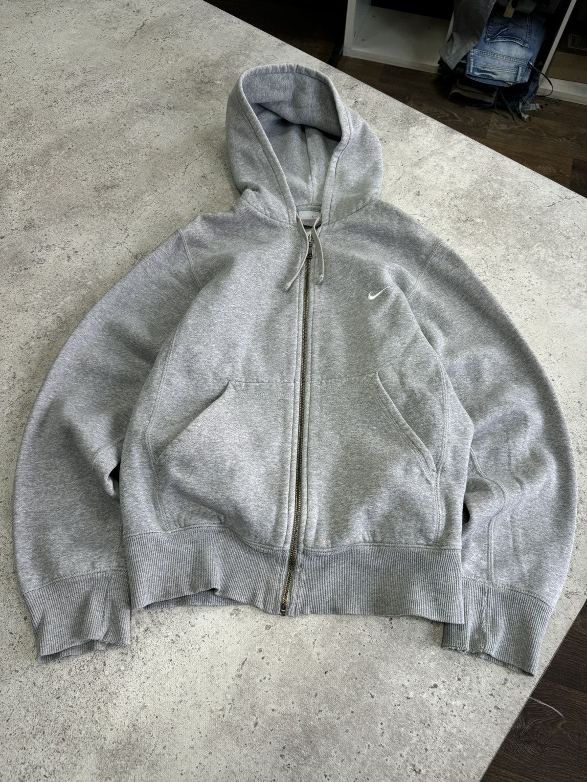 Nike × Vintage Vintage Nike Stoned Cotton Zip Hoodie Size US S / EU 44-46 / 1 - 2 Thumbnail