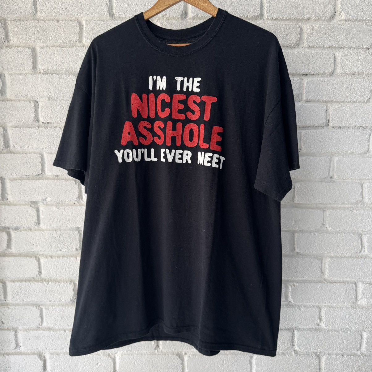 Vintage Nicest Asshole Tee Size US XXL / EU 58 / 5 - 1 Thumbnail
