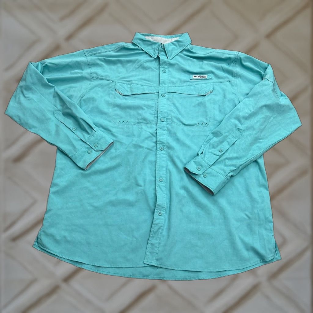 Vintage Columbia Shirt Mens XL Blue PFG Omni-Shade Tamiami Button-Up Long Sleeve Casual Outdoor Sports Size US XL / EU 56 / 4 - 1 Thumbnail