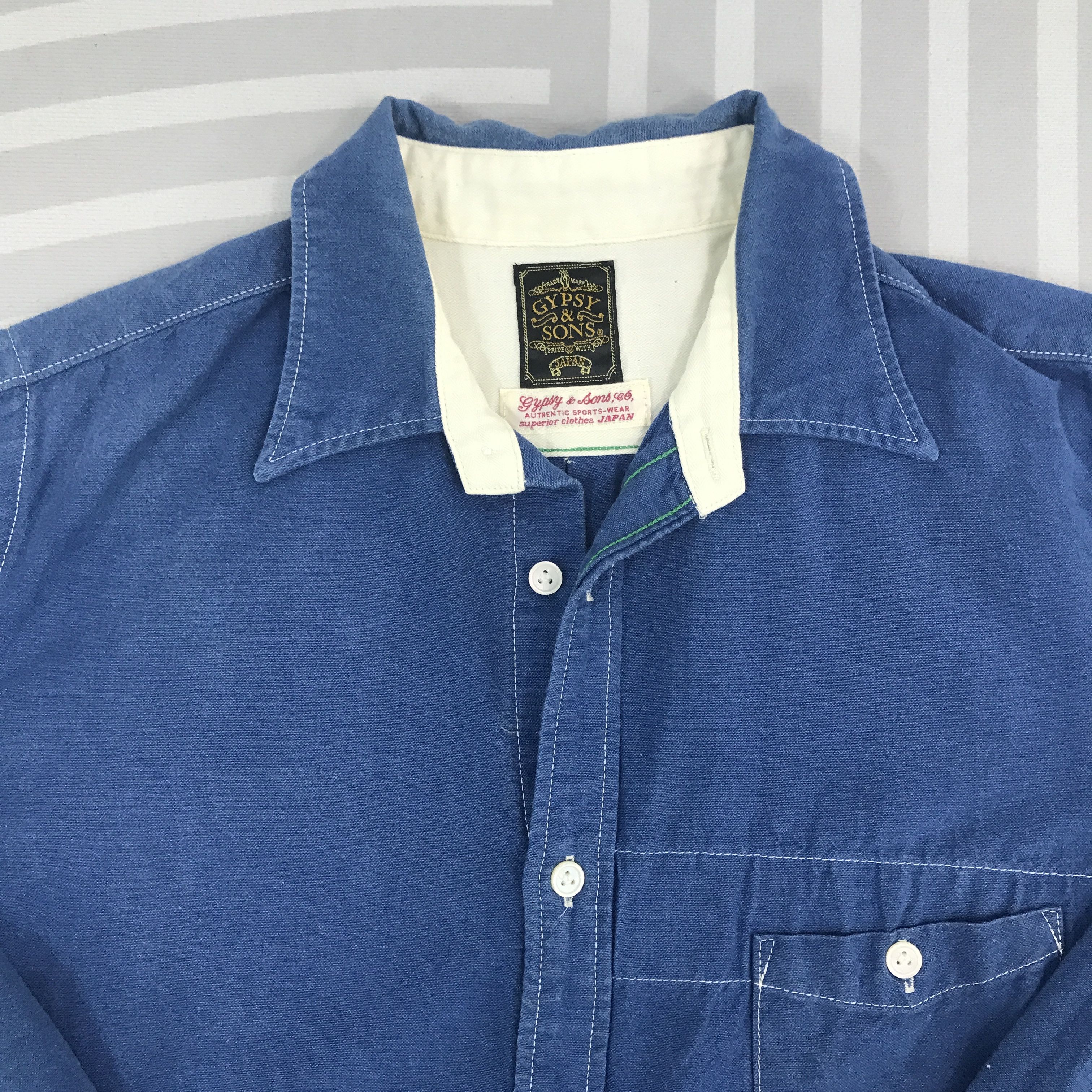 Gypsy × Indigo × Japanese Brand Vintage Gypsy Japan indigo button up shirt Size US M / EU 48-50 / 2 - 8 Thumbnail