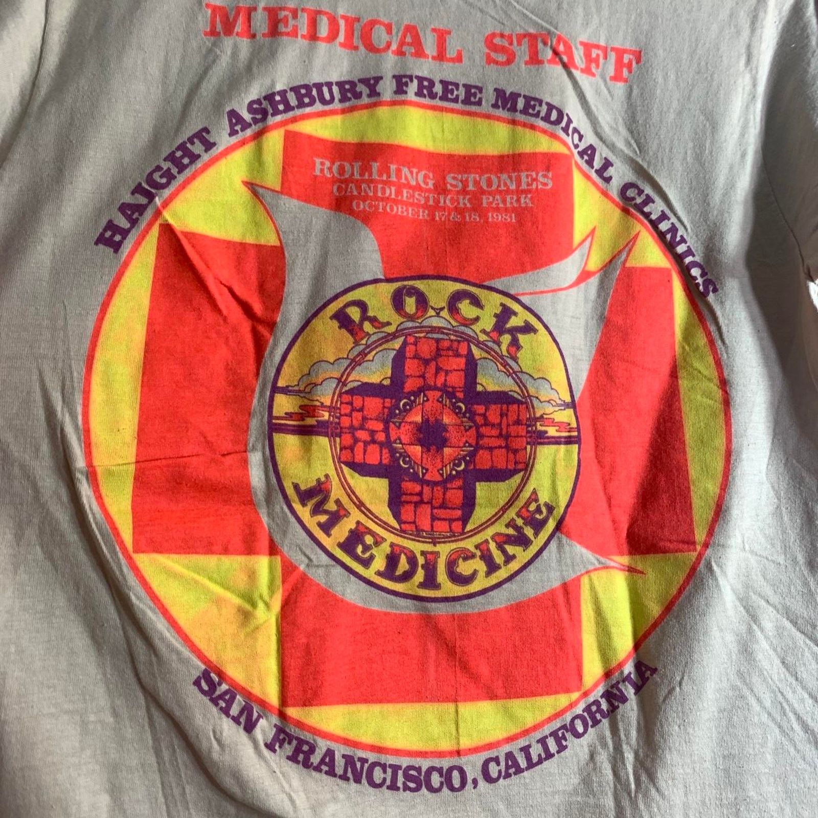 Hanes vintage 1981 ROLLING STONES Medical Staff San Fran tee shirt Size US M / EU 48-50 / 2 - 7 Thumbnail