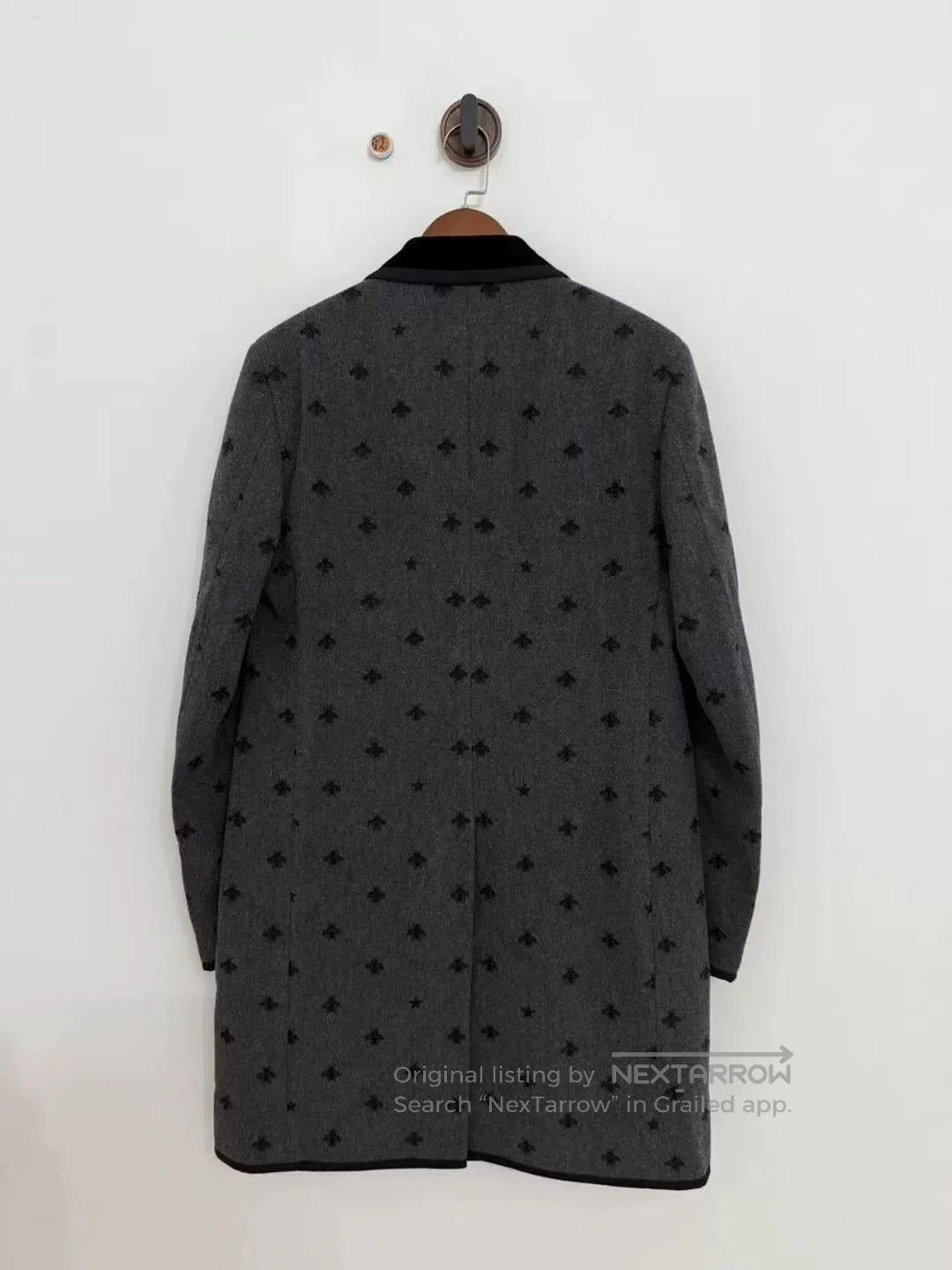 Gucci Gucci Gray Bee Embroidery Wool Coat. Size US M / EU 48-50 / 2 - 2 Thumbnail