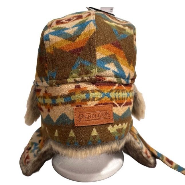 Pendleton Pendleton 100% Wool Faux Fur Trapper Hat Solstice Canyon MED Size ONE SIZE - 6 Thumbnail