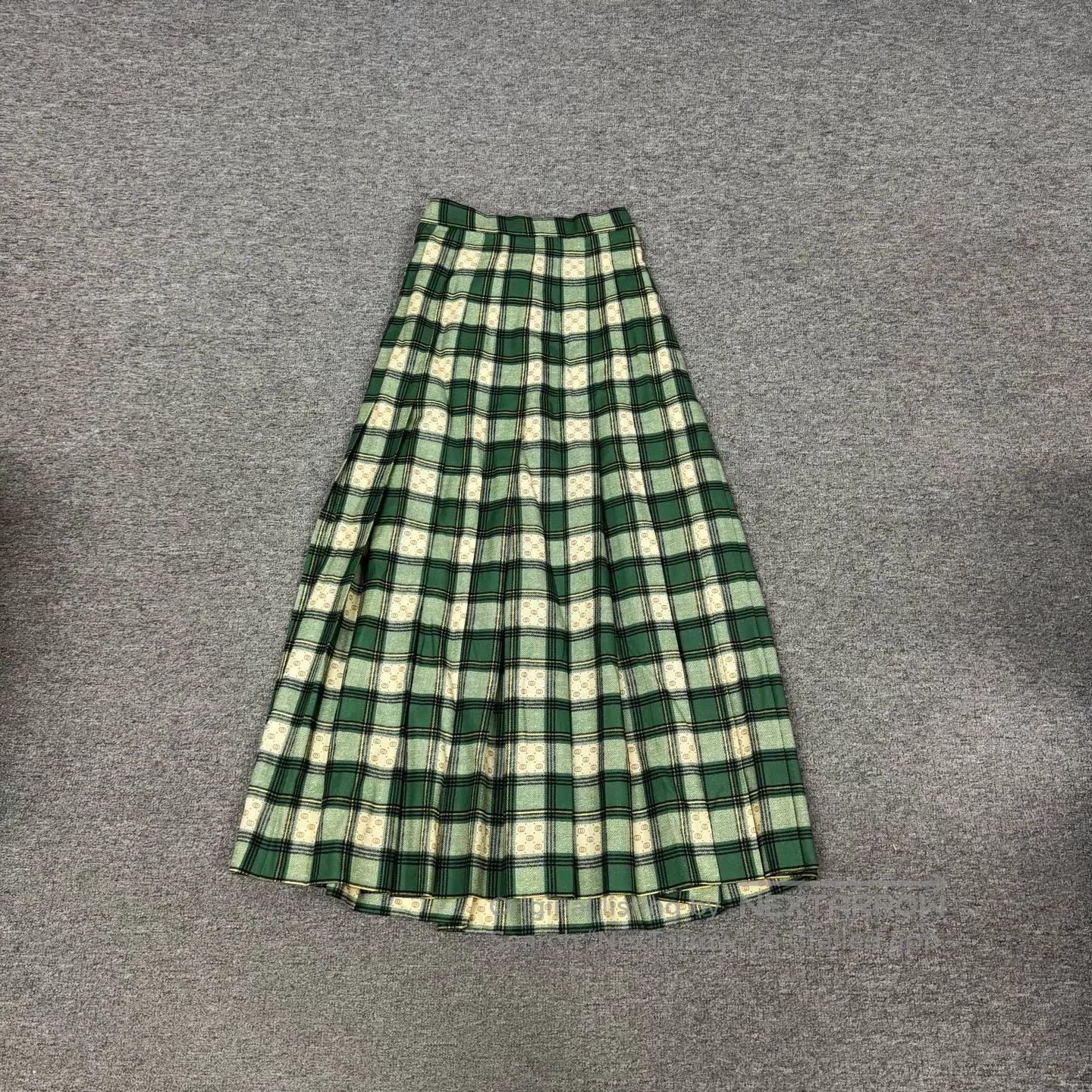 Gucci Guicci Double-G dark-patterned Scottish-style half-skirt| Size S / US 4 / IT 40 - 2 Thumbnail